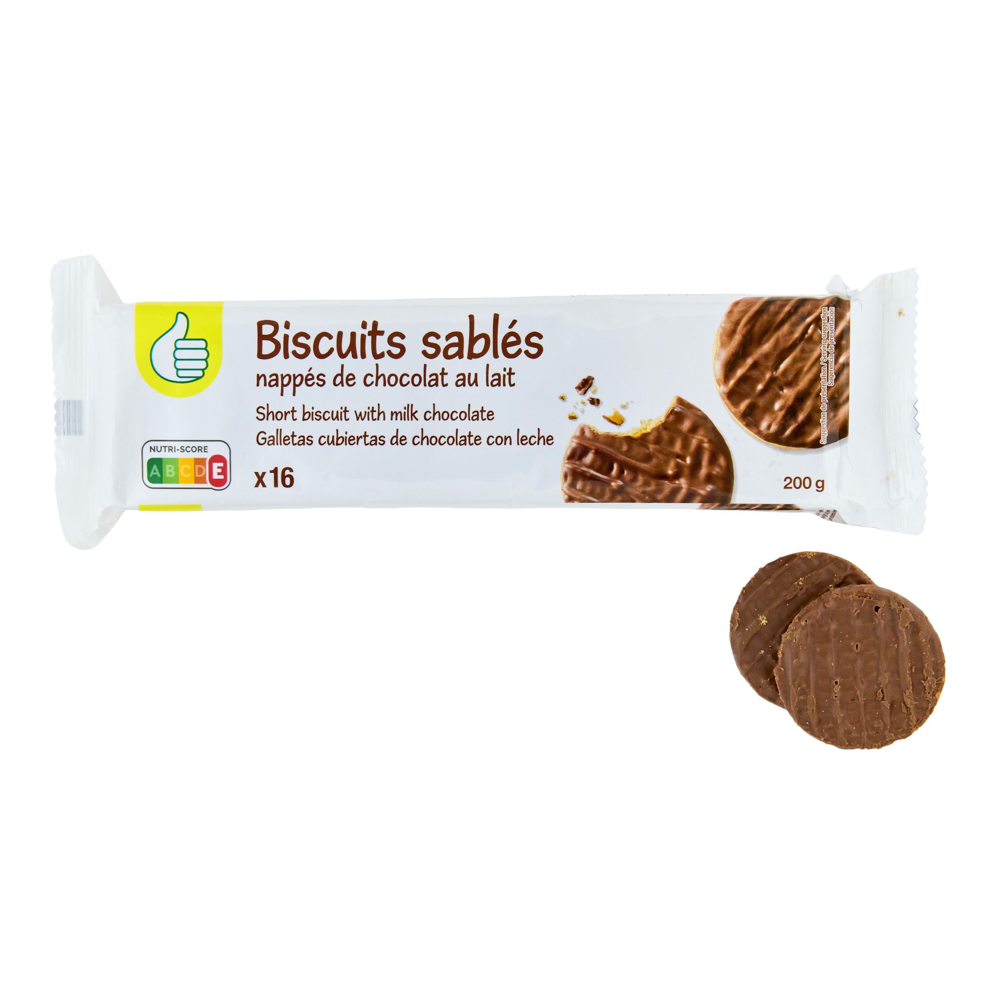 Voir la diapositive 2 : POUCE Biscuits nappés au chocolat 200g