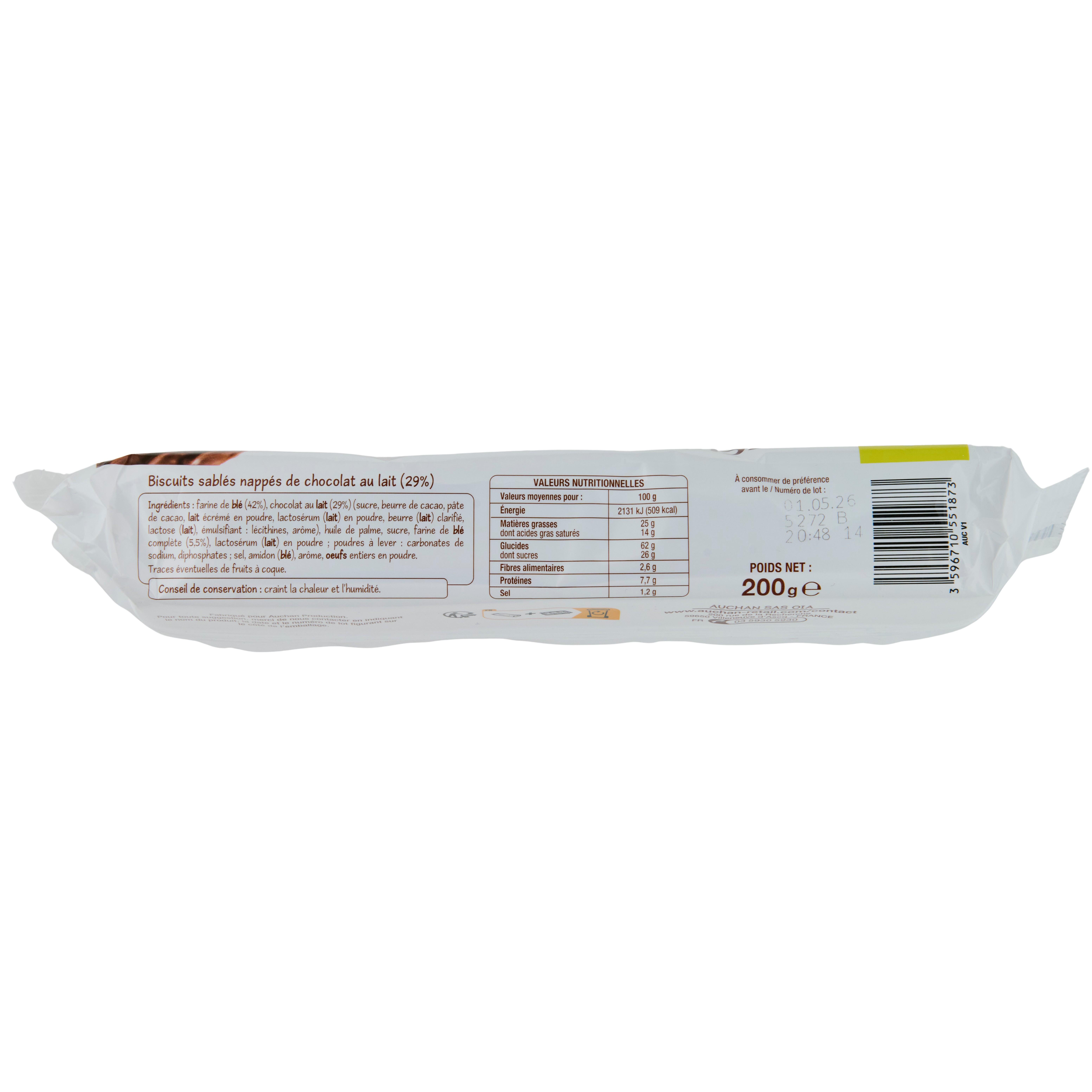 Voir la diapositive 4 : POUCE Biscuits nappés au chocolat 200g