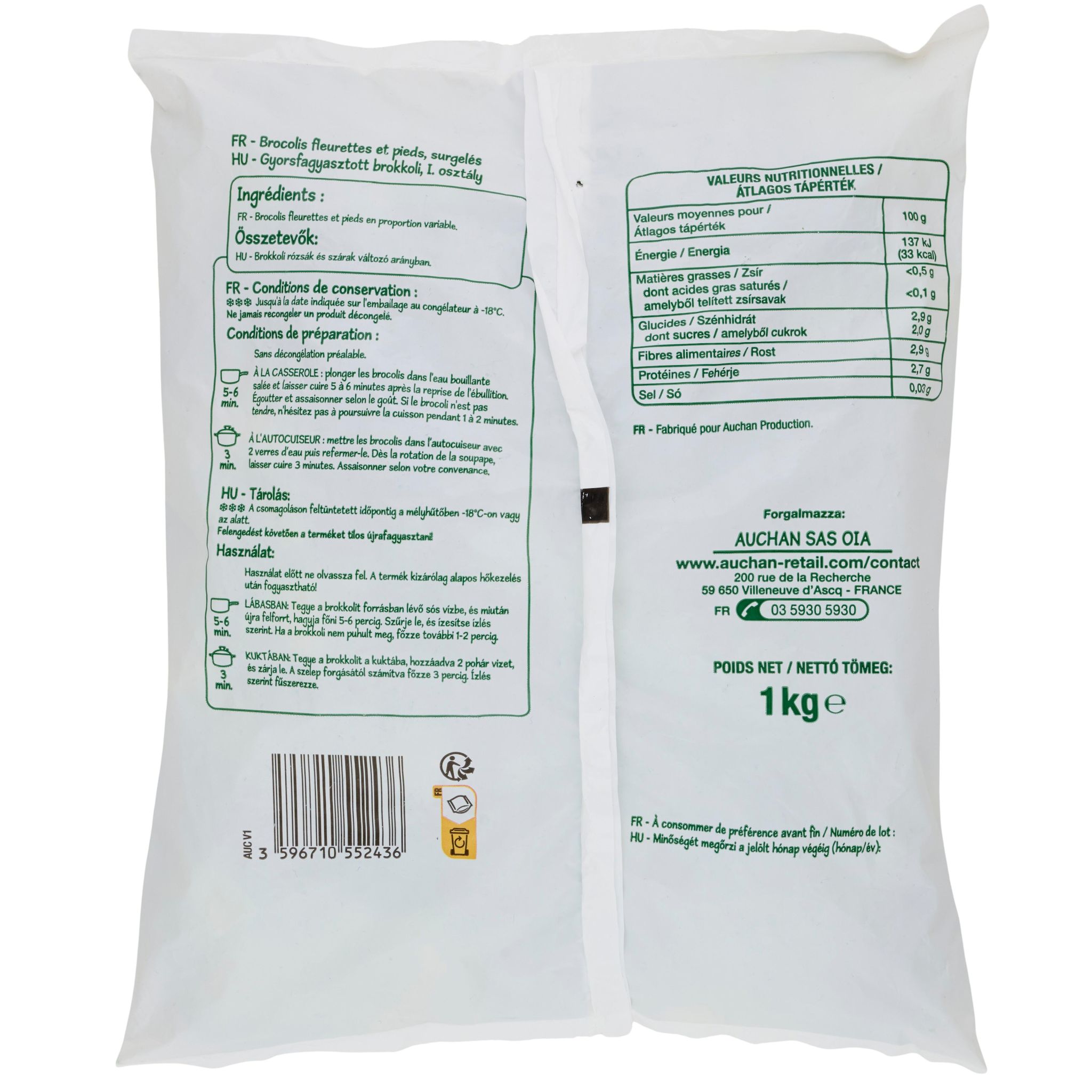 Voir la diapositive 3 : POUCE Brocoli fleurette et pied 1kg