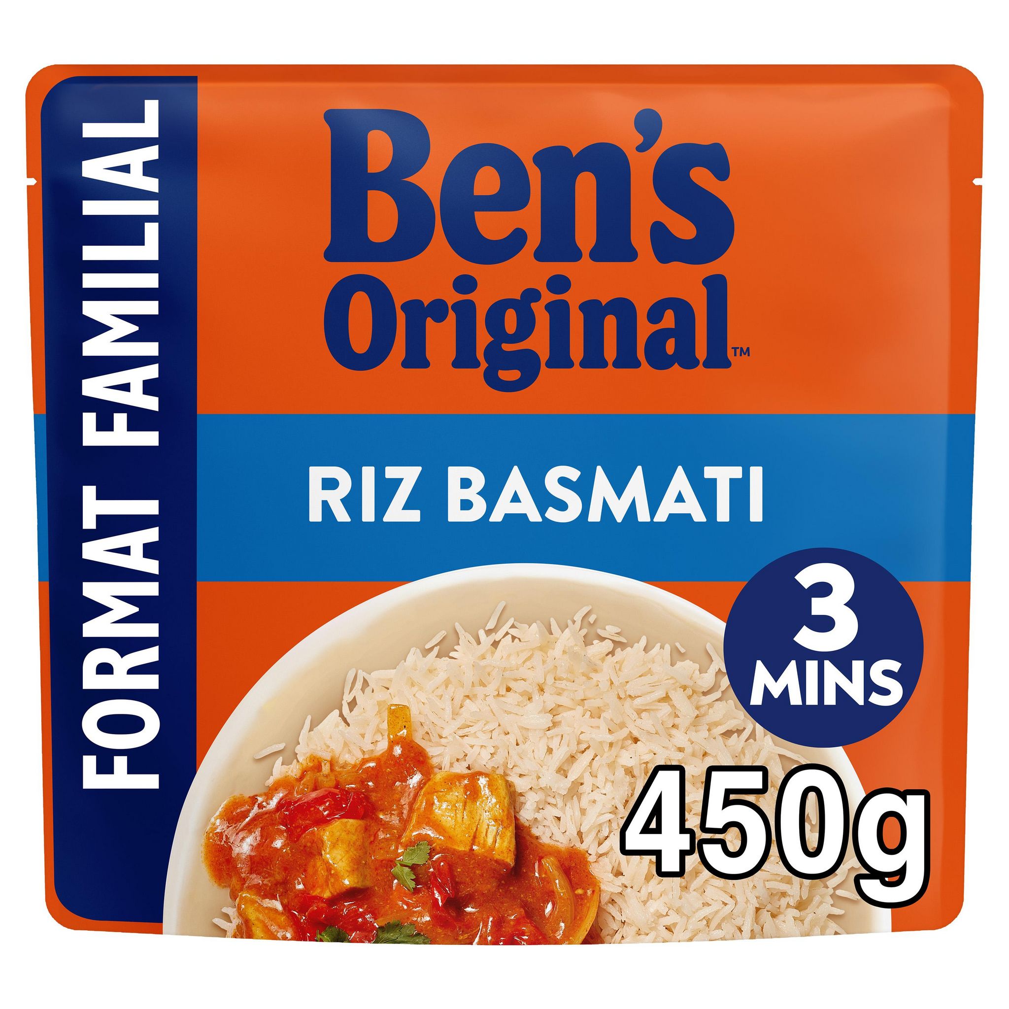 BEN'S ORIGINAL Riz basmati prêt en 3min sachet 450g