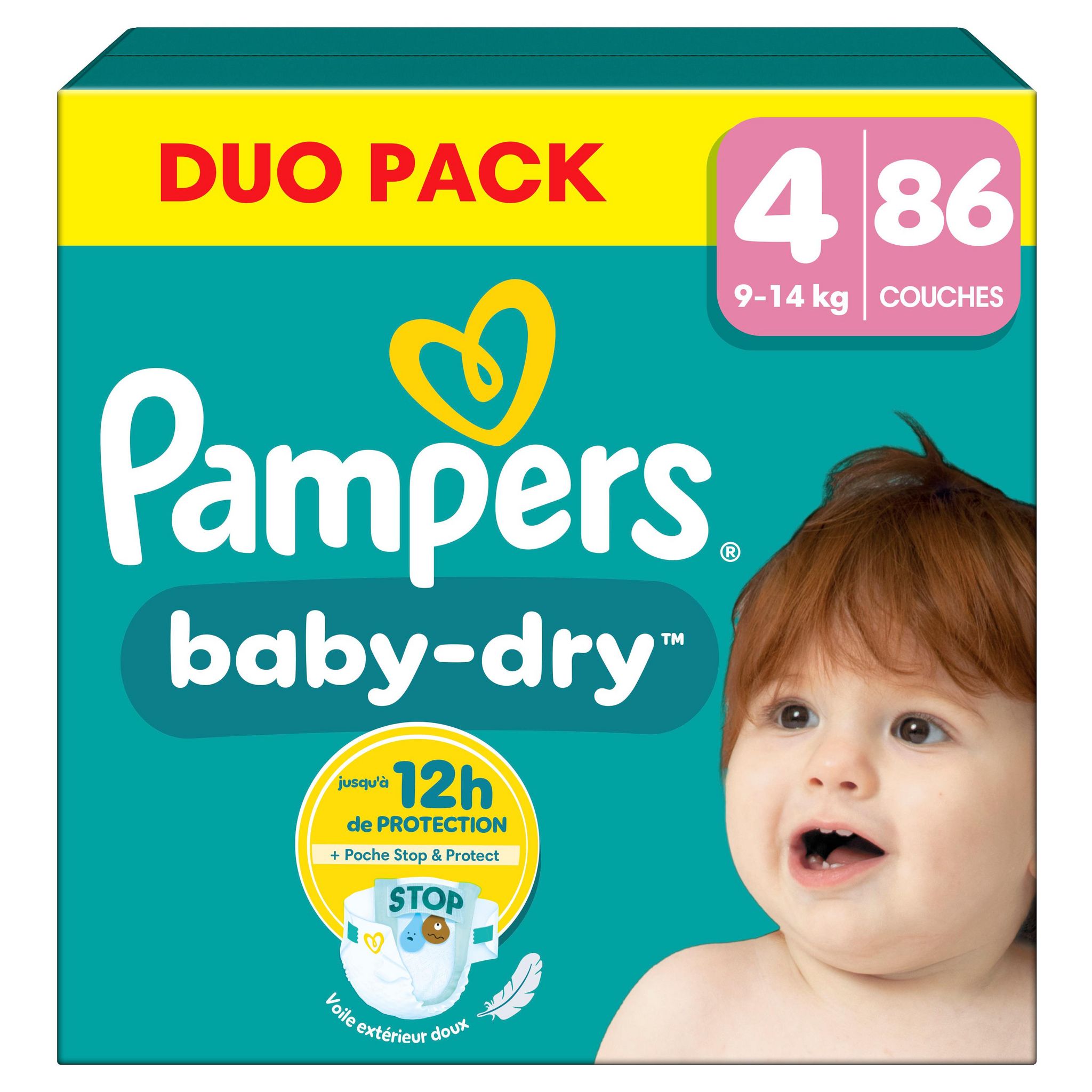 Voir la diapositive 2 : PAMPERS Baby Dry couches taille 4 (9-14kg) 86 couches