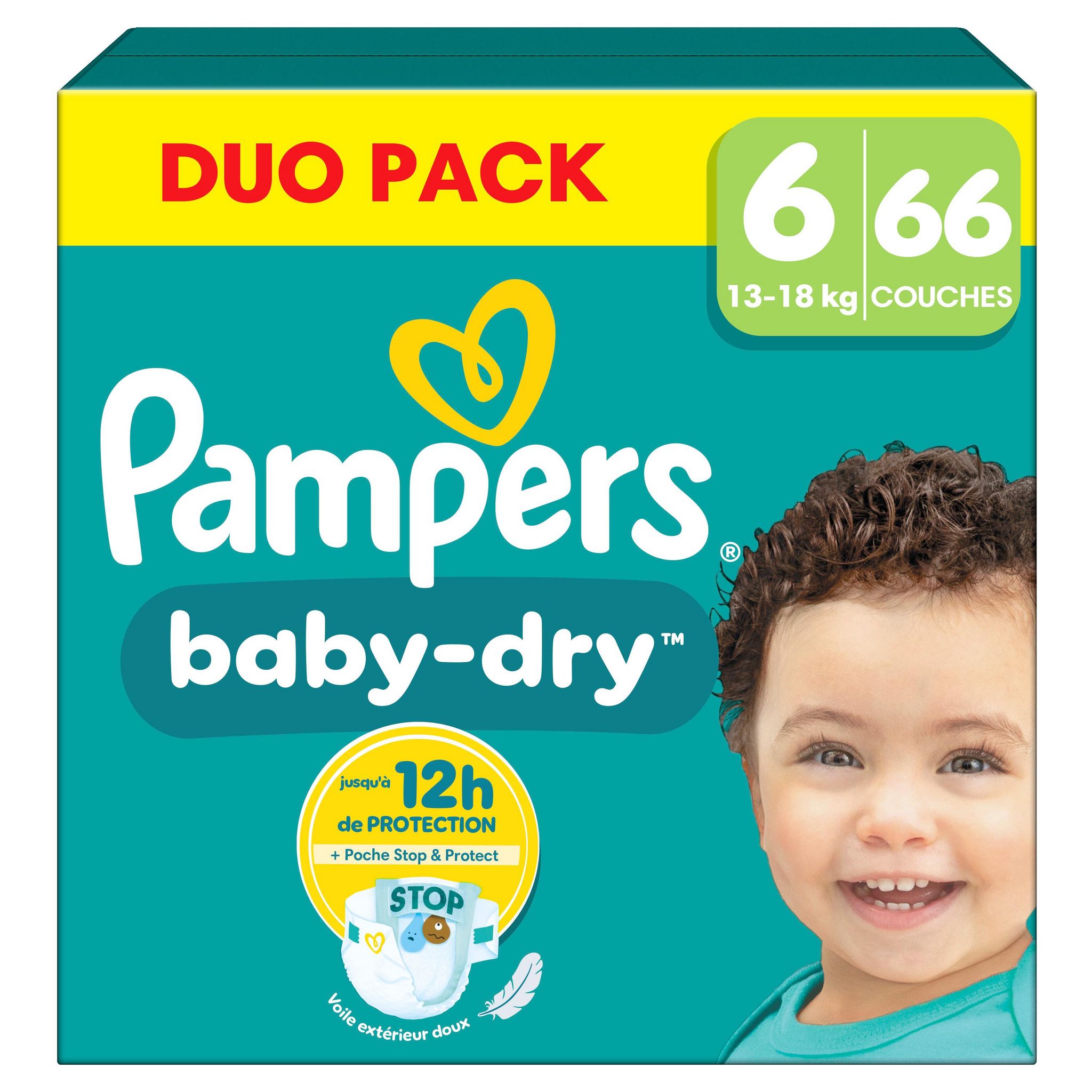 Voir la diapositive 2 : PAMPERS Baby Dry couches taille 6 (13-18kg) 66 couches