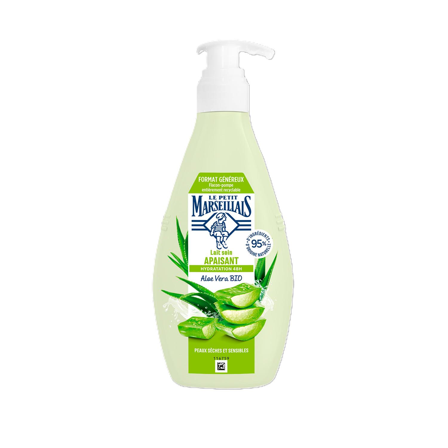 LE PETIT MARSEILLAIS Lait corps soin apaisant à l'aloe vera peaux sèches et sensibles 400ml