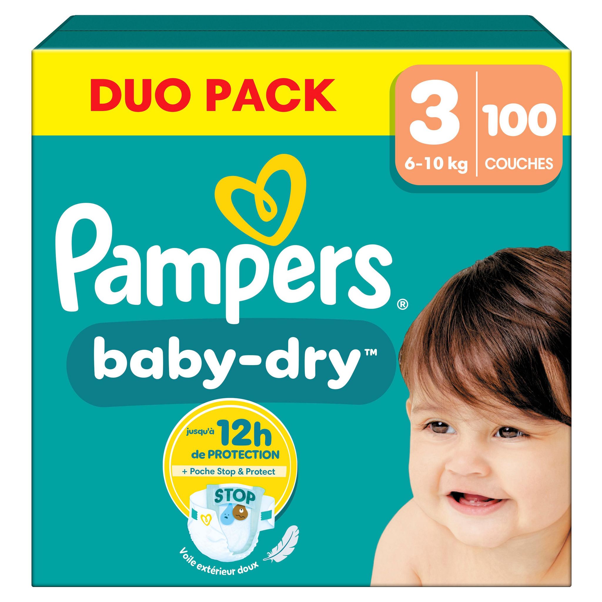 Voir la diapositive 2 : PAMPERS Baby Dry couches taille 3 (6-10kg) 100 couches