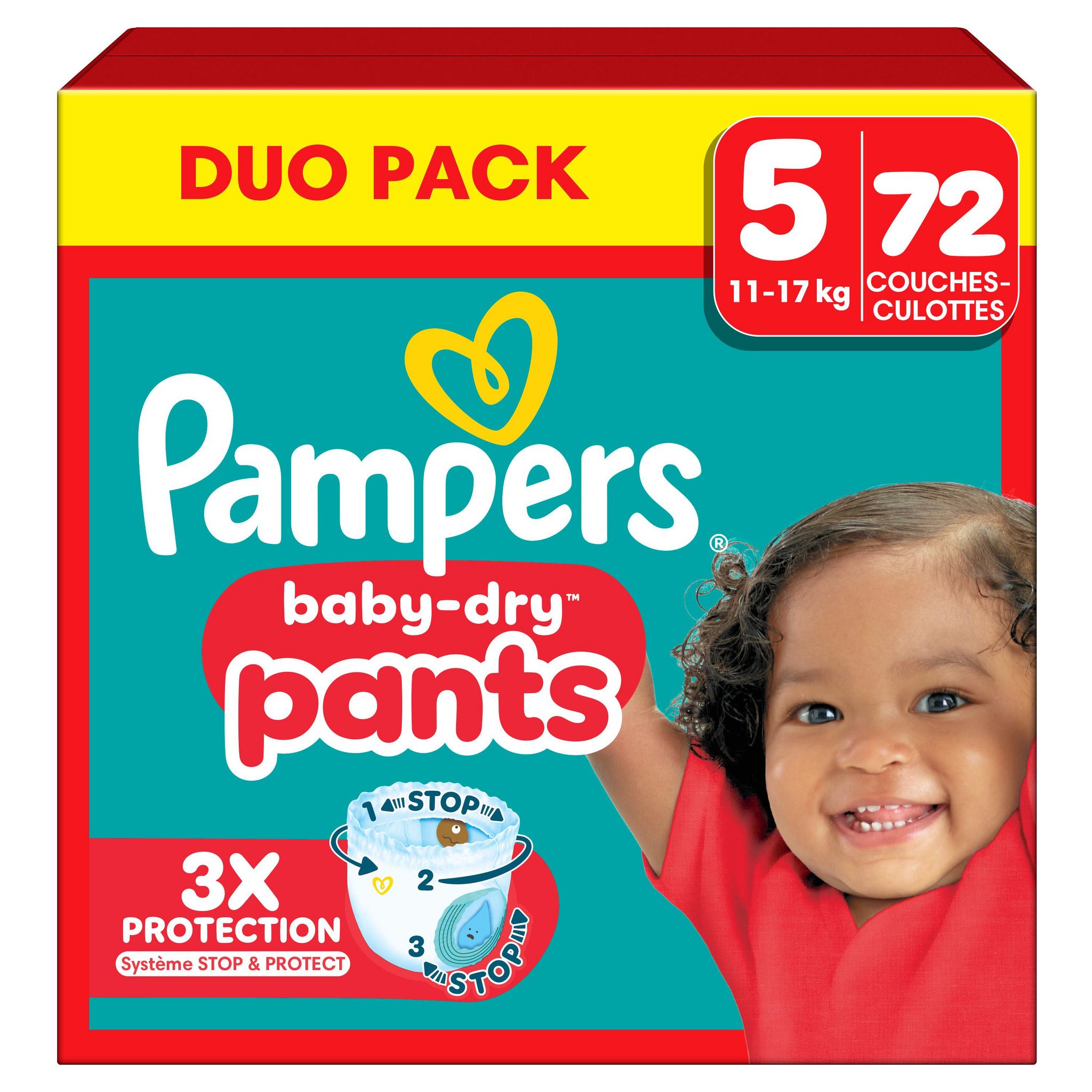 Voir la diapositive 2 : PAMPERS Baby Dry Couches-culottes taille 5 (11-17kg) 72 couches-culottes