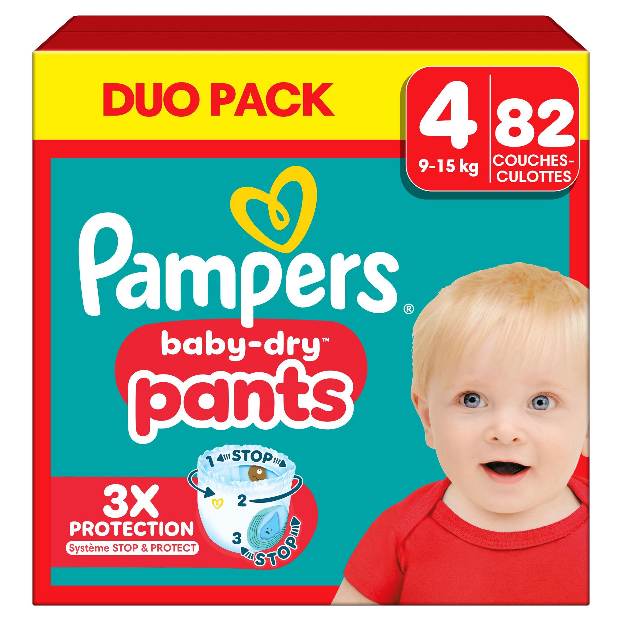 Voir la diapositive 2 : PAMPERS Baby Dry couches-culottes taille 4 (9-15kg) 82 couches-culottes