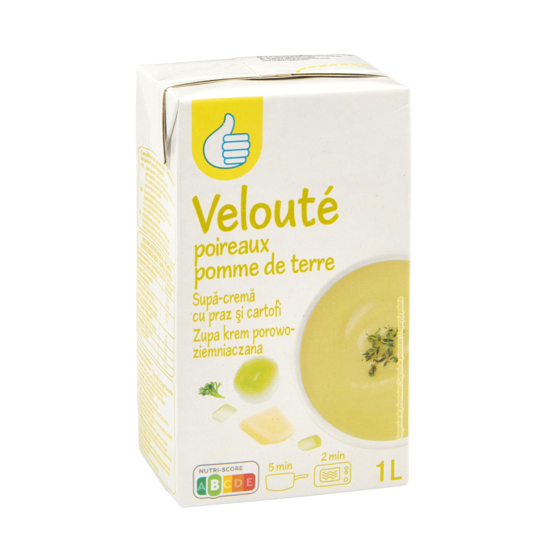 Voir la diapositive 2 : POUCE Soupe veloutée poireaux et pommes de terre 1l