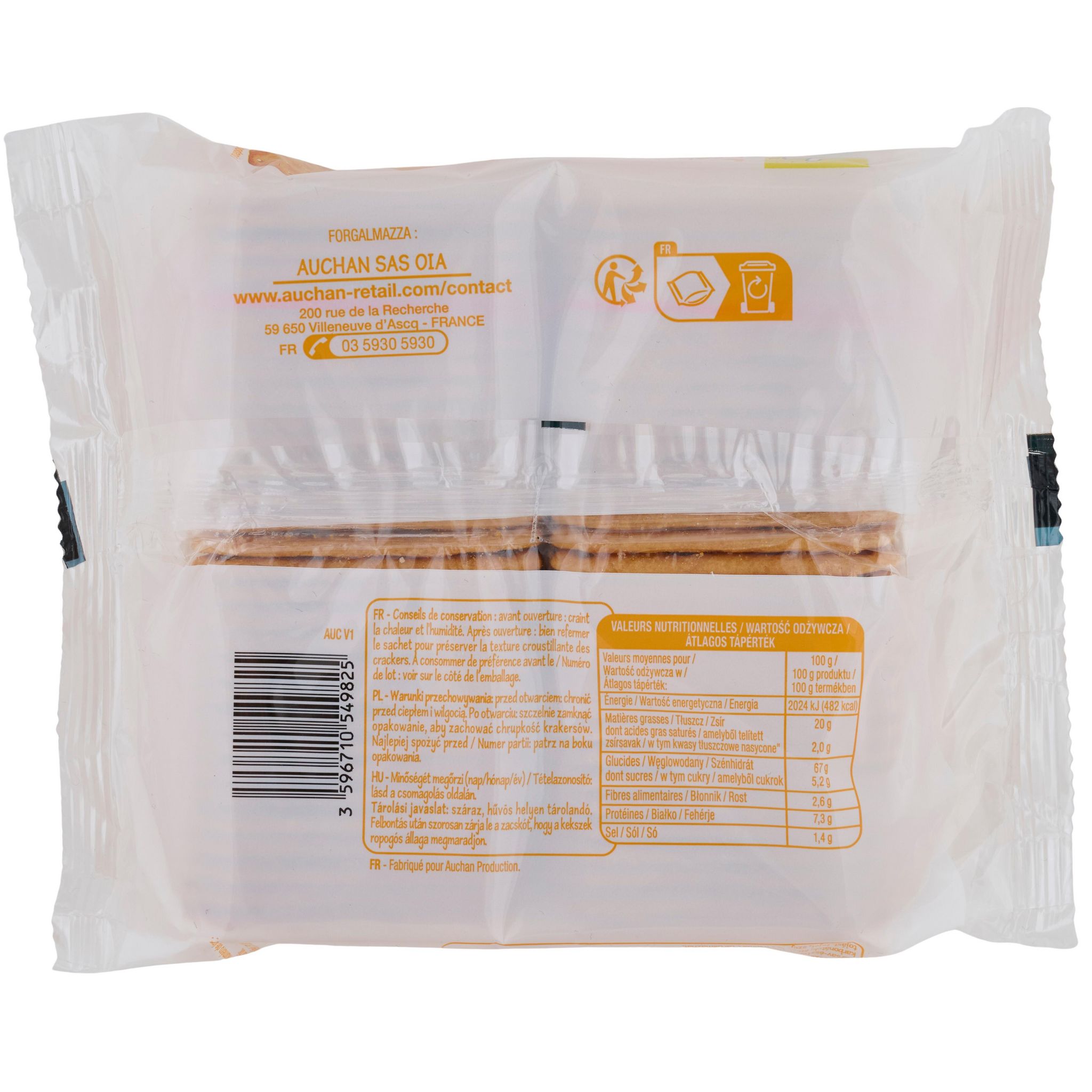 Voir la diapositive 3 : POUCE Biscuits crackers salés 200g
