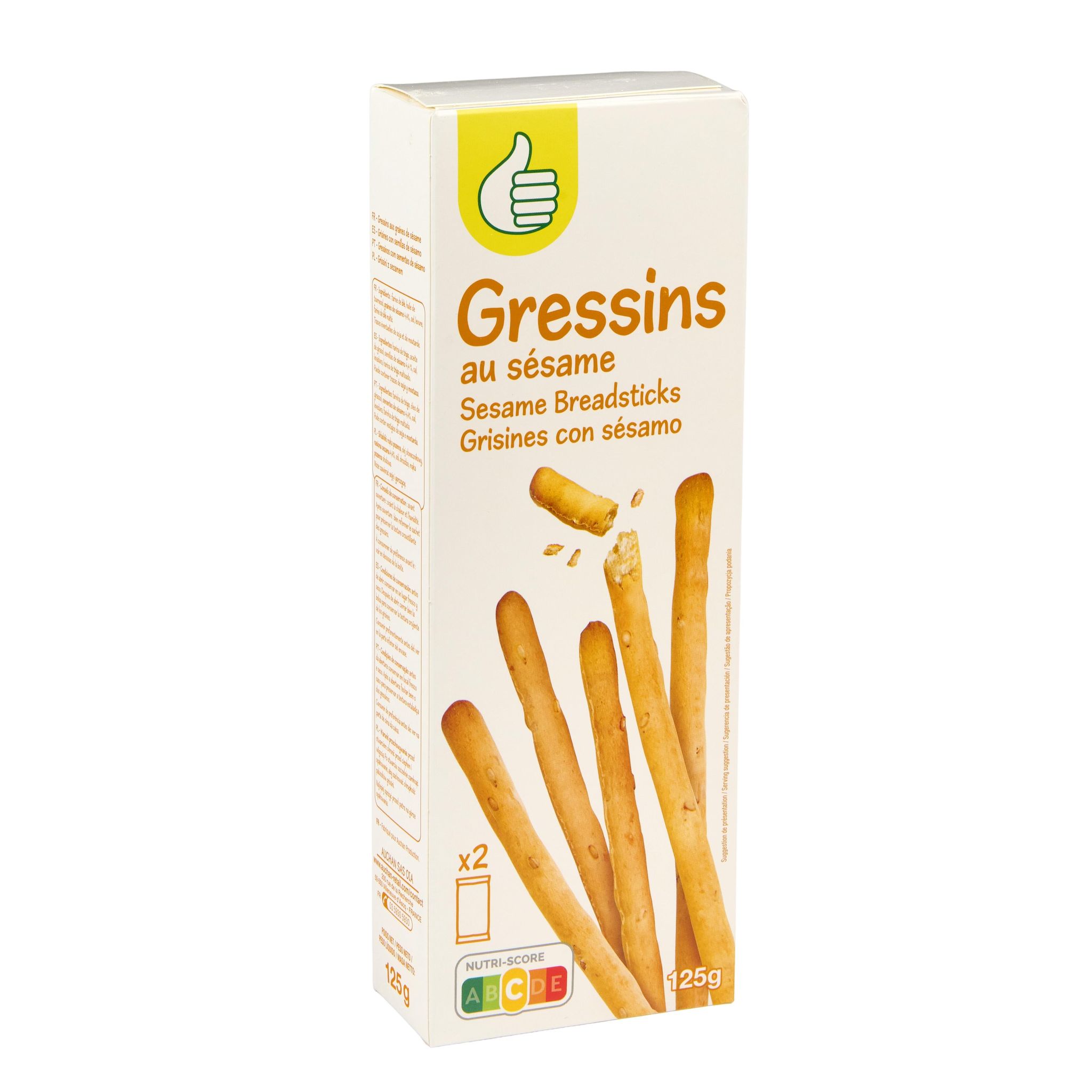 Voir la diapositive 4 : POUCE Gressins au sésame 125g