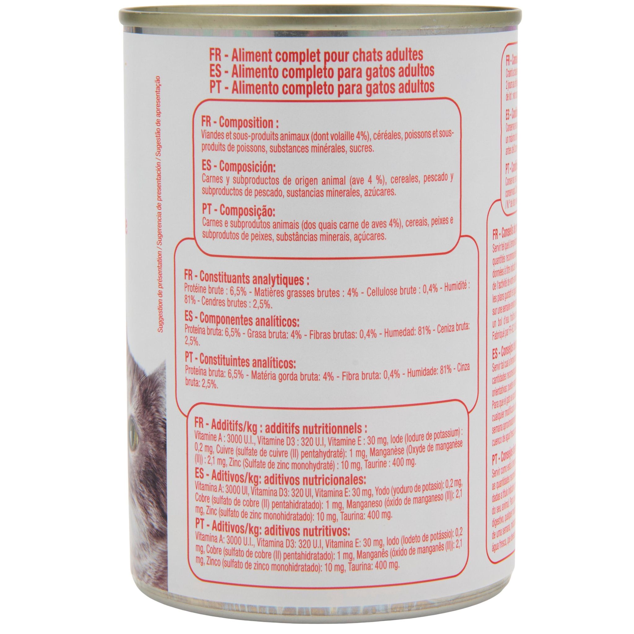 Voir la diapositive 2 : POUCE Boîte patée volaille pour chat 400g