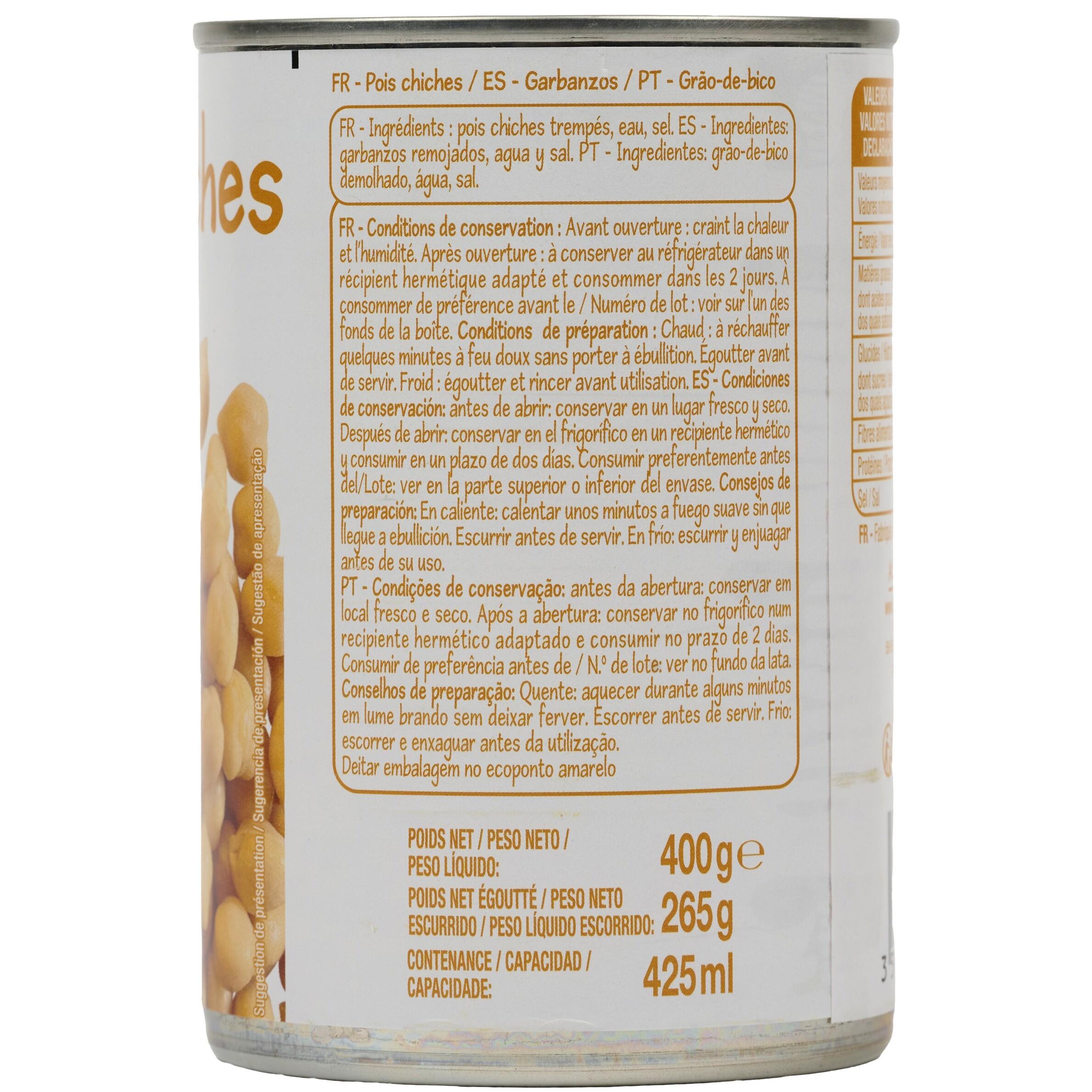 Voir la diapositive 3 : POUCE Pois chiches 400g