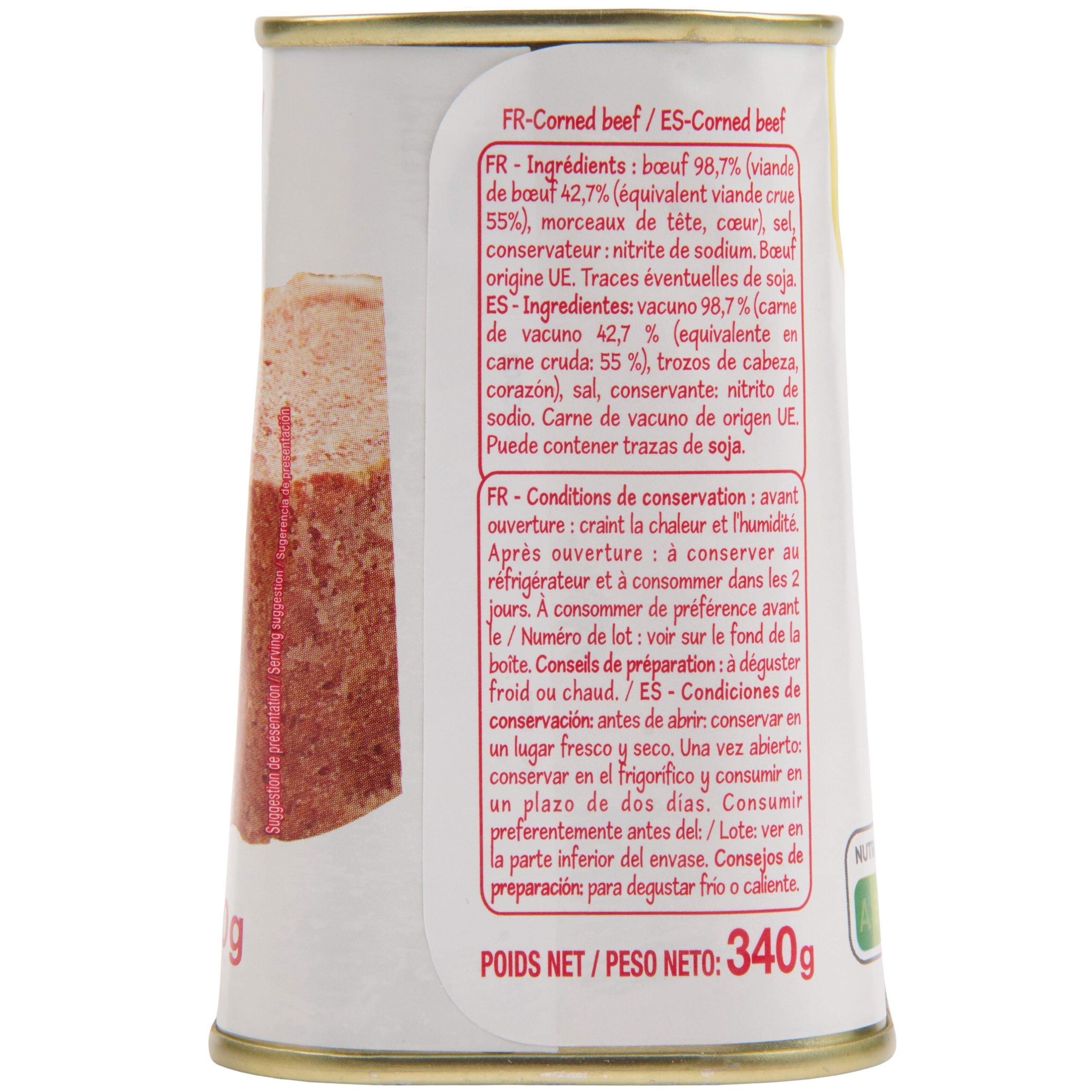 Voir la diapositive 4 : POUCE Corned beef 340g