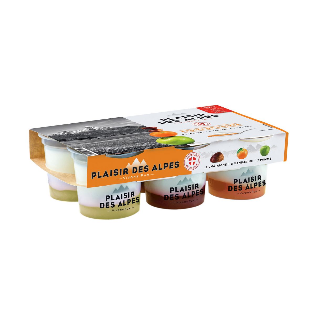 PLAISIR DES ALPES Yaourt aux fruits d'hiver 6x125g