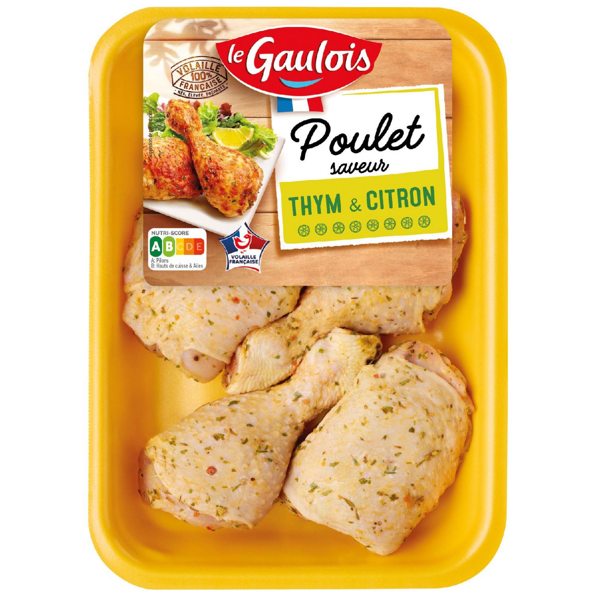 LE GAULOIS Cuisse de poulet saveur thym et citron 550g