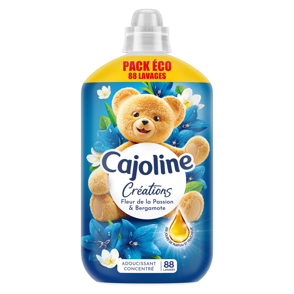 CAJOLINE Assouplissant liquide fleur de la passion 1,84l 88 lav