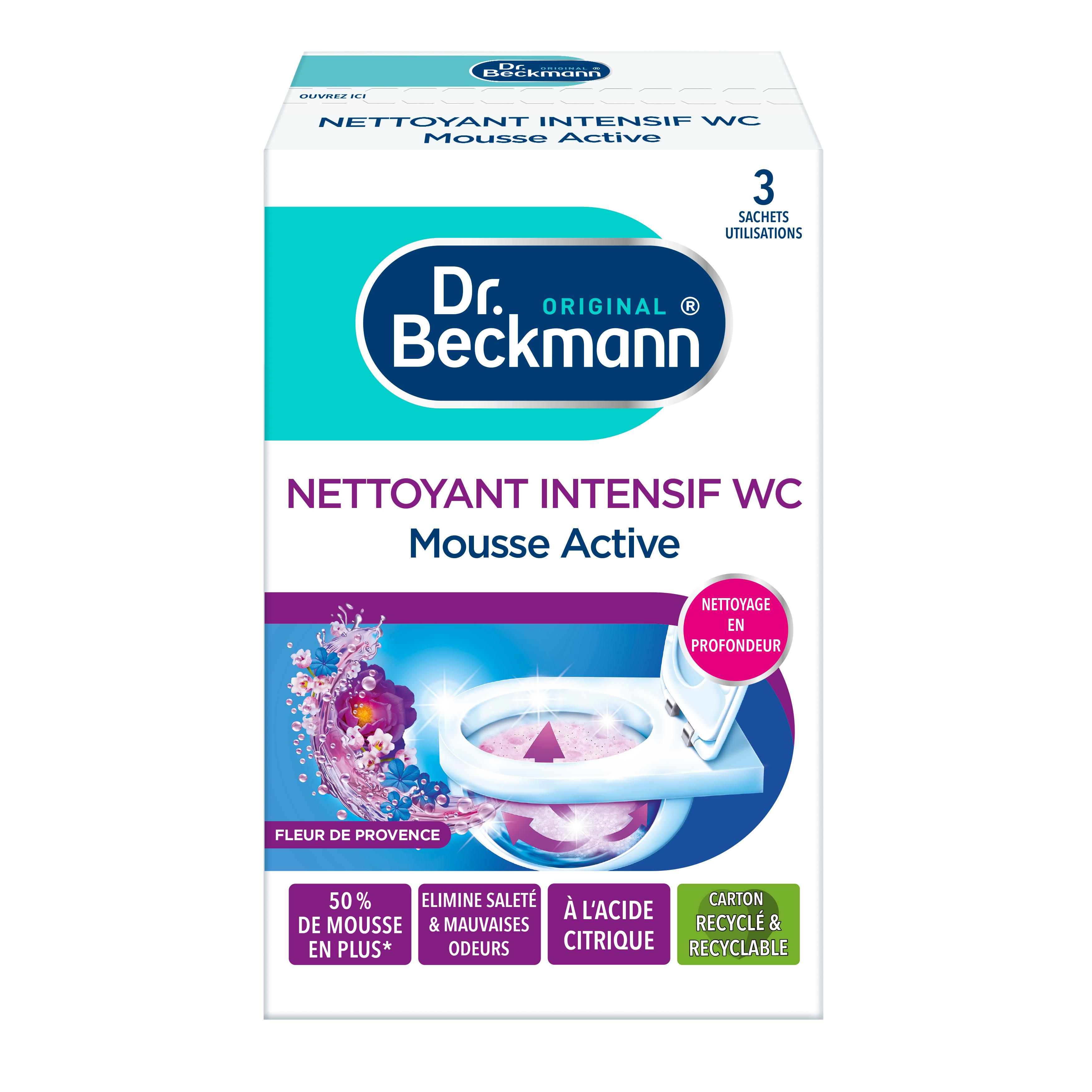 DR BECKMANN Nettoyant intensif wc mousse active fleur de Provence 3 sachets