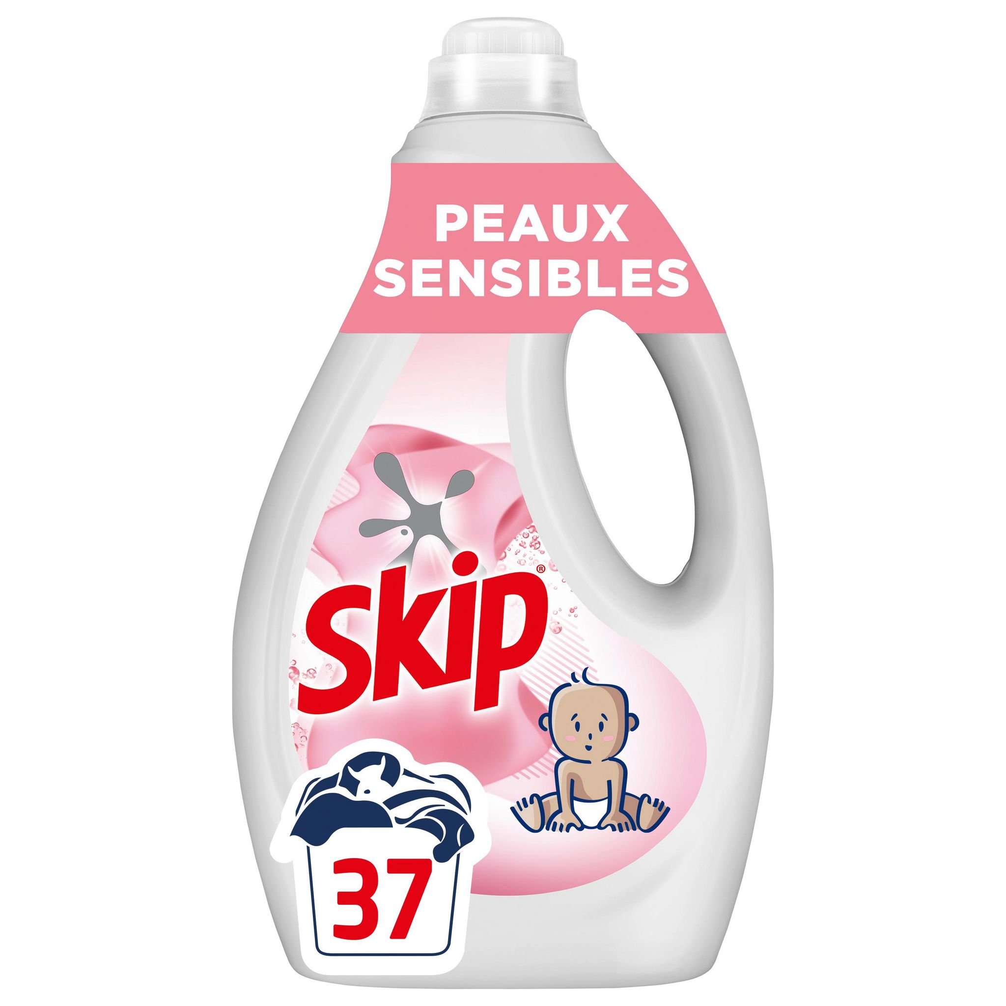 Voir la diapositive 2 : SKIP Lessive liquide peaux sensibles 37 lavages 1,554l