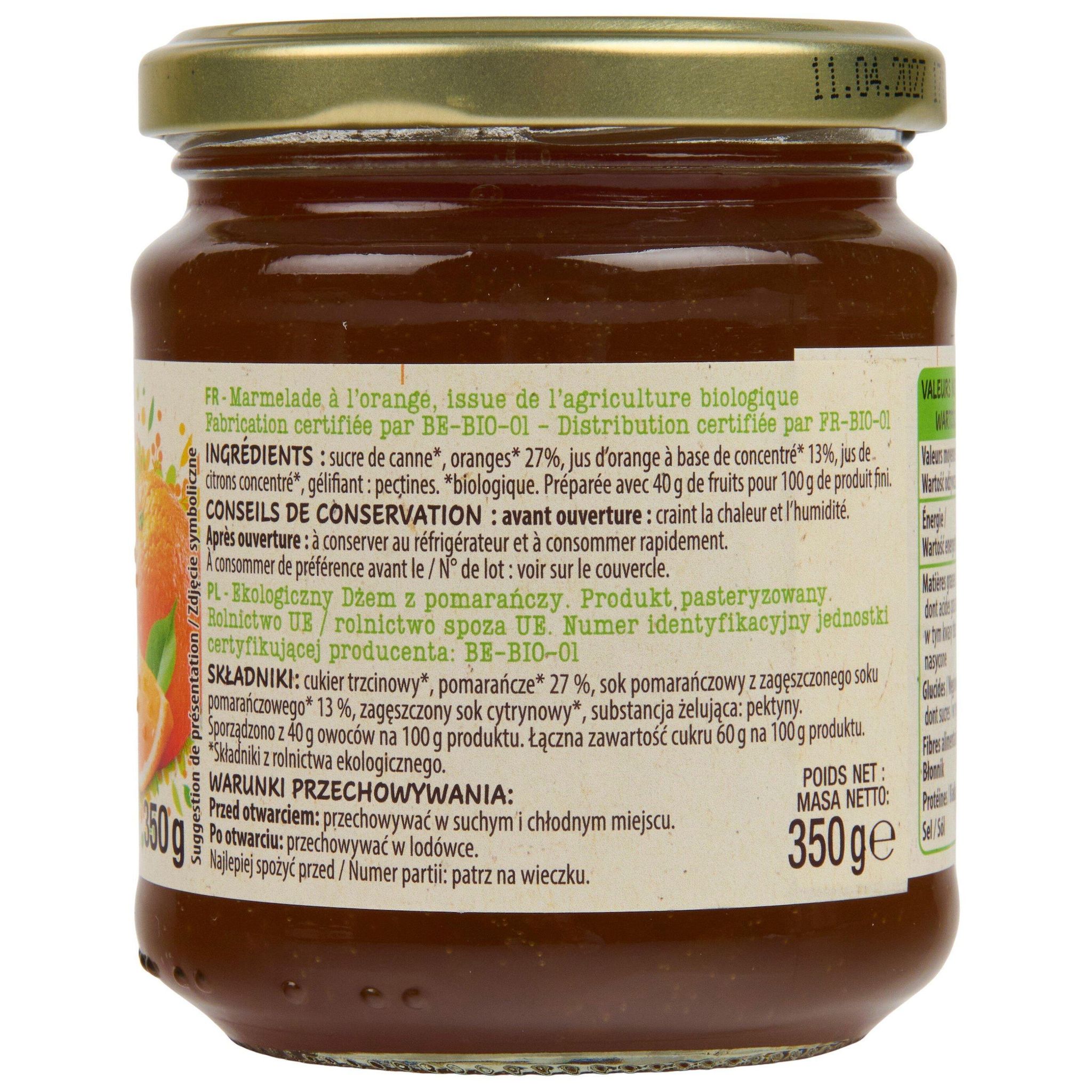 Voir la diapositive 3 : AUCHAN BIO Marmelade orange bio 350g