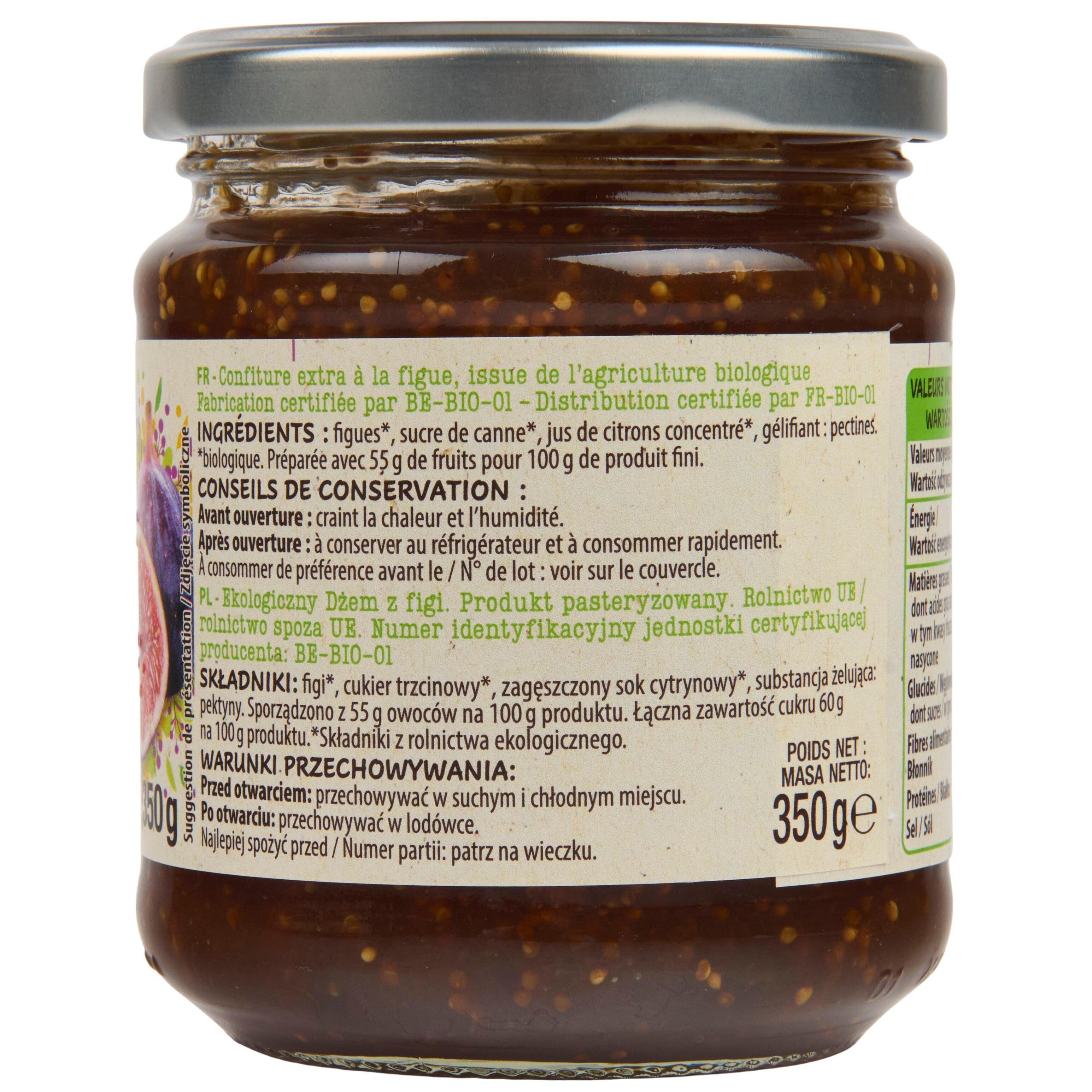 Voir la diapositive 3 : AUCHAN BIO Confiture extra figue bio 350g