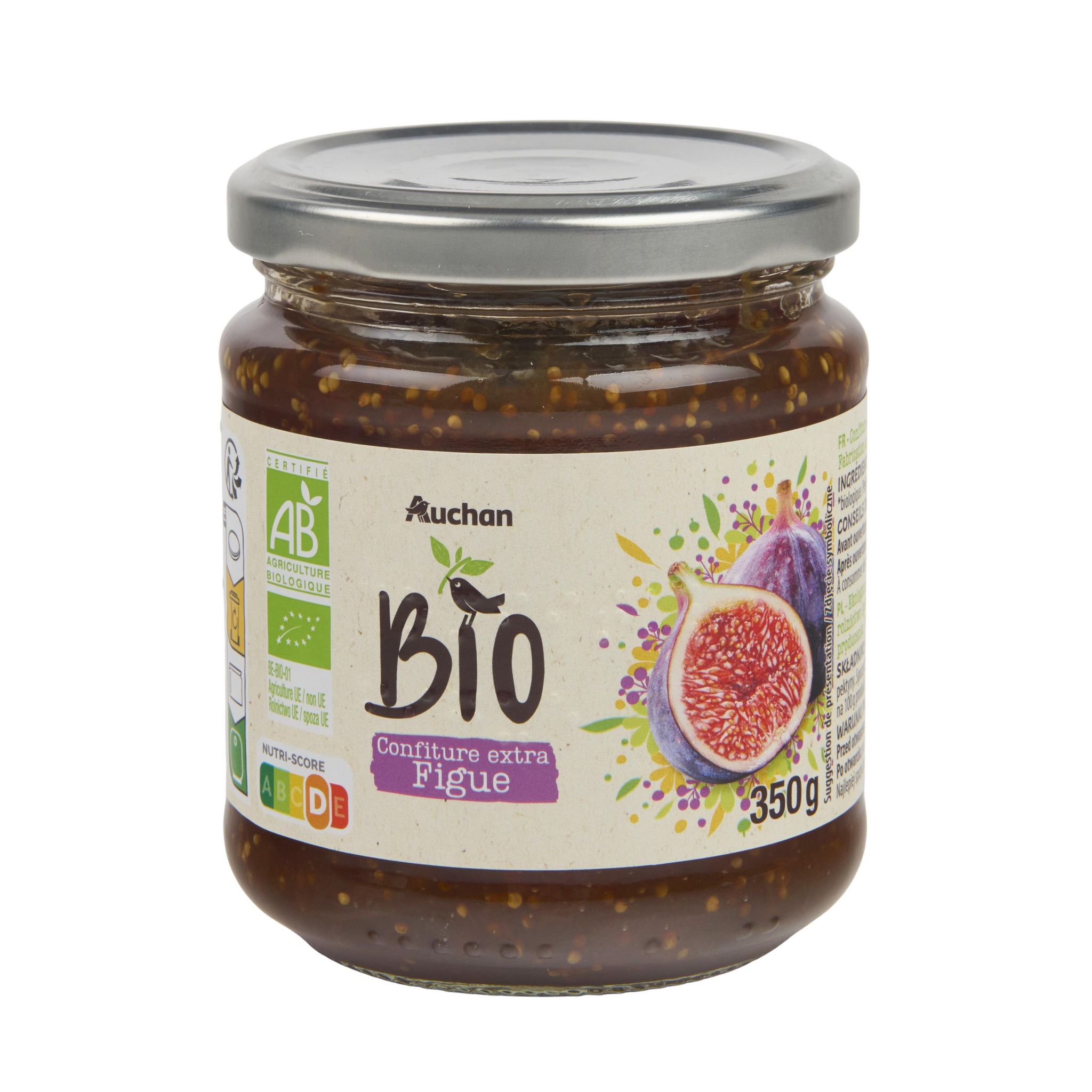 Voir la diapositive 3 : AUCHAN BIO Confiture extra figue bio 350g