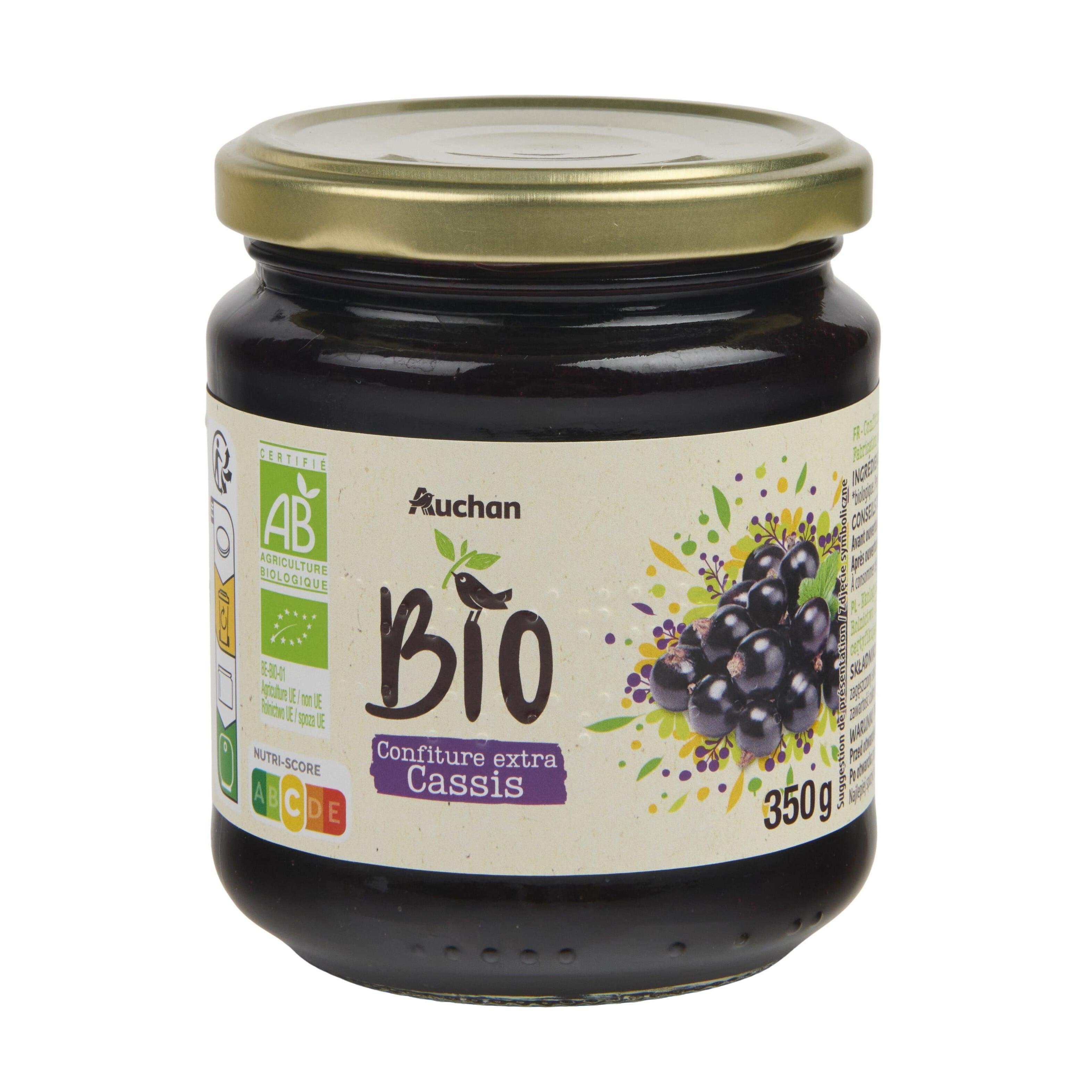 Voir la diapositive 4 : AUCHAN BIO Confiture extra cassis bio 350g