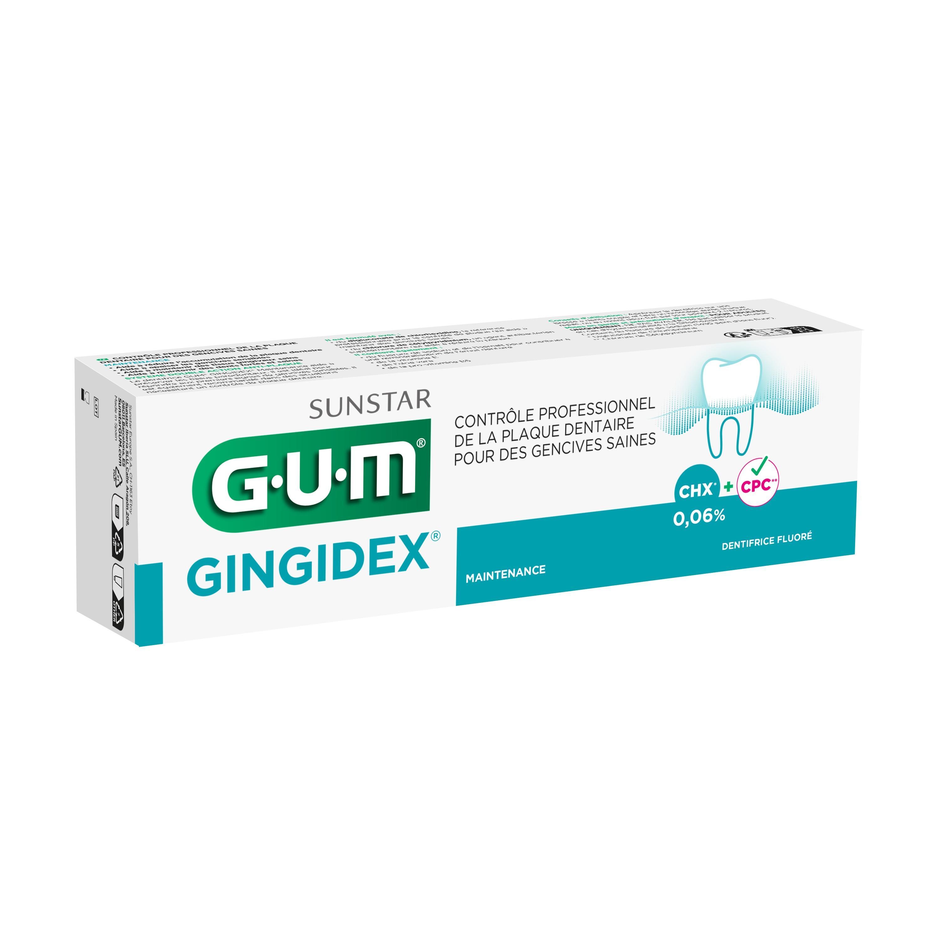 GUM Gingidex Dentifrice fluoré 75ml