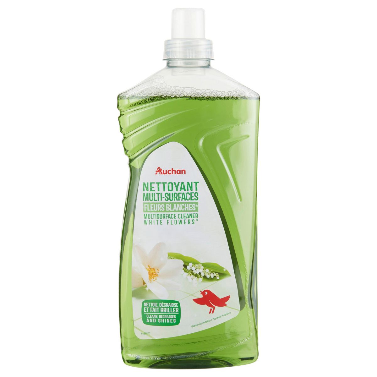 AUCHAN Nettoyant liquide multi-surfaces fleurs blanches 1,25l