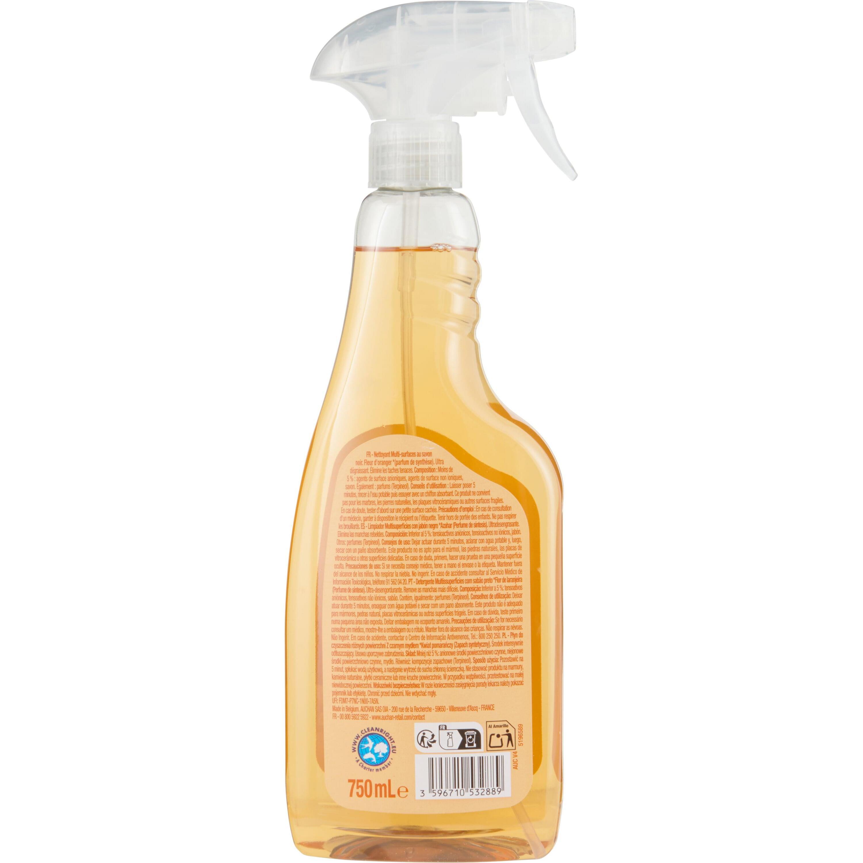 Voir la diapositive 2 : AUCHAN Spray multi-surfaces au savon noir 750ml