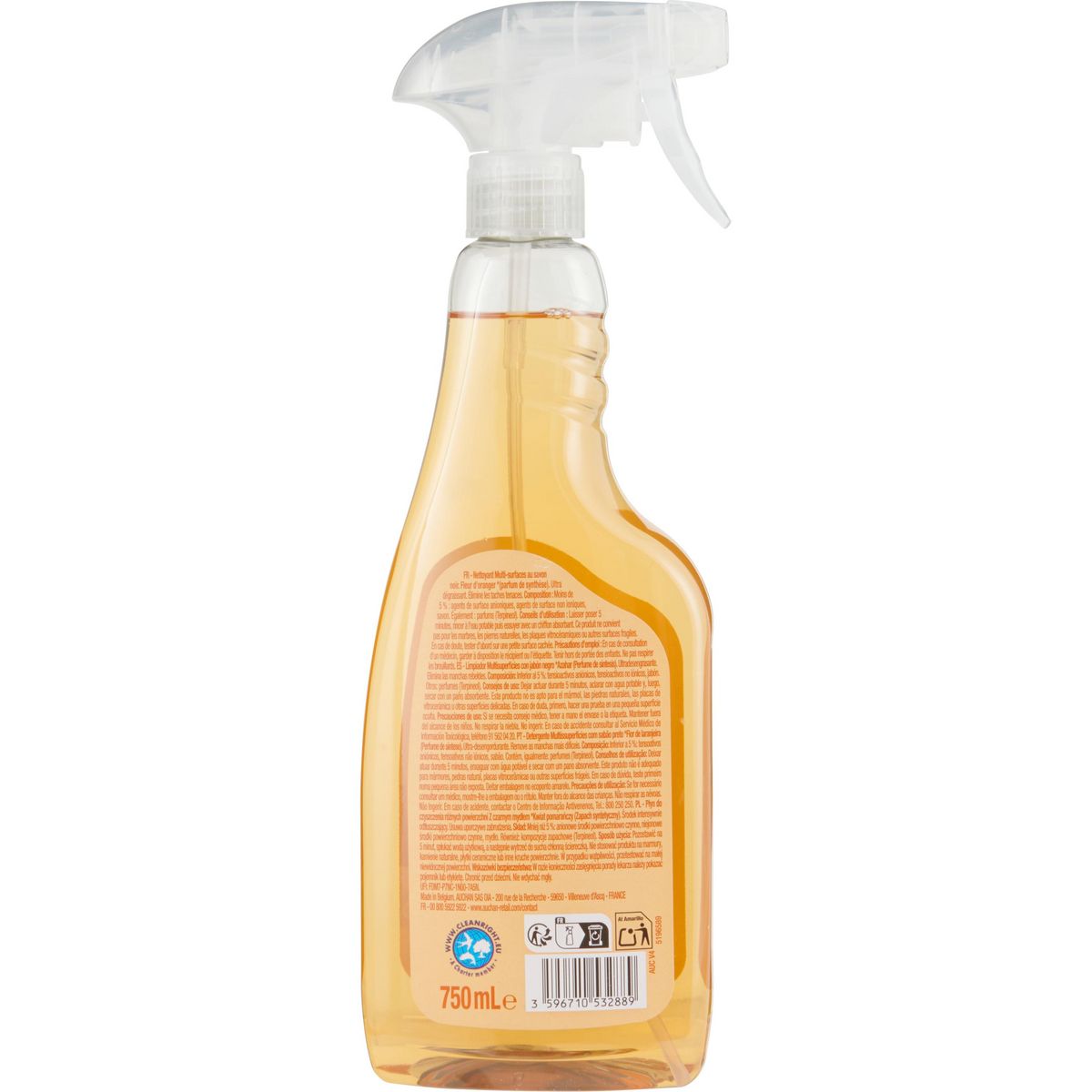 AUCHAN Nettoyant spray savon noir 750ml