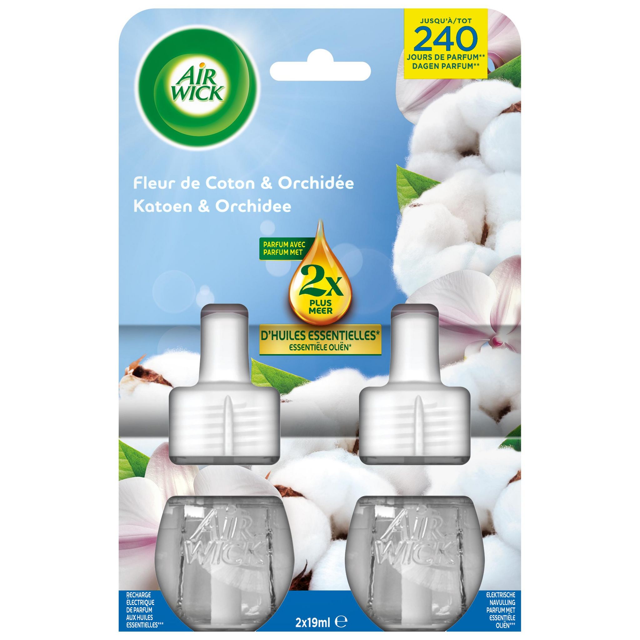 AIR WICK Recharge pour diffuseur désodorisant fleur de coton 38ml