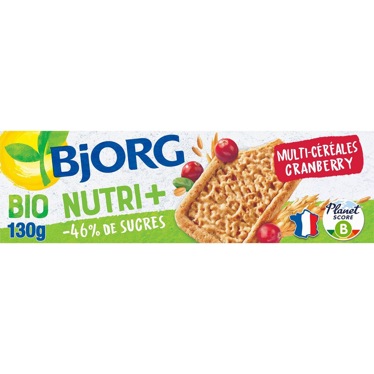 BJORG Biscuits multicéréales cranberry bio 130g