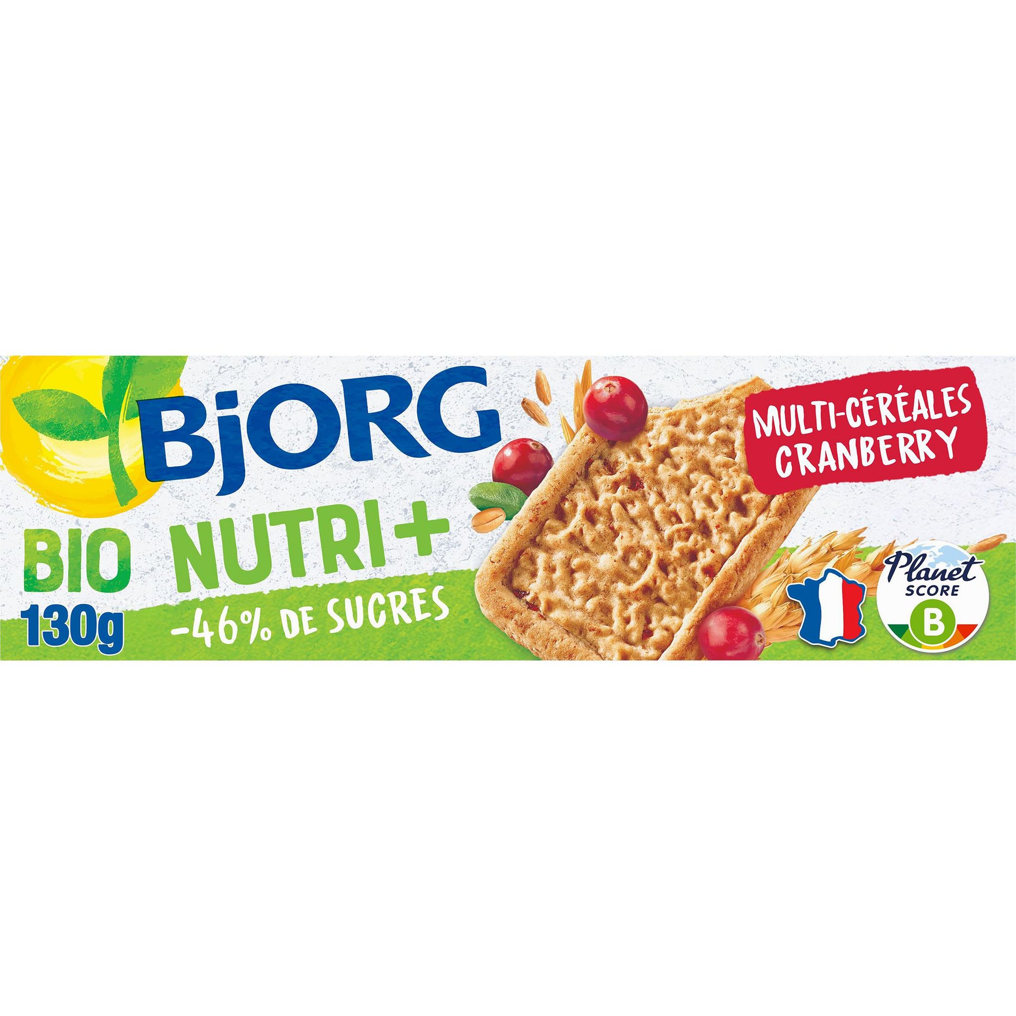 Voir la diapositive 2 : BJORG Biscuits multicéréales cranberry bio 130g
