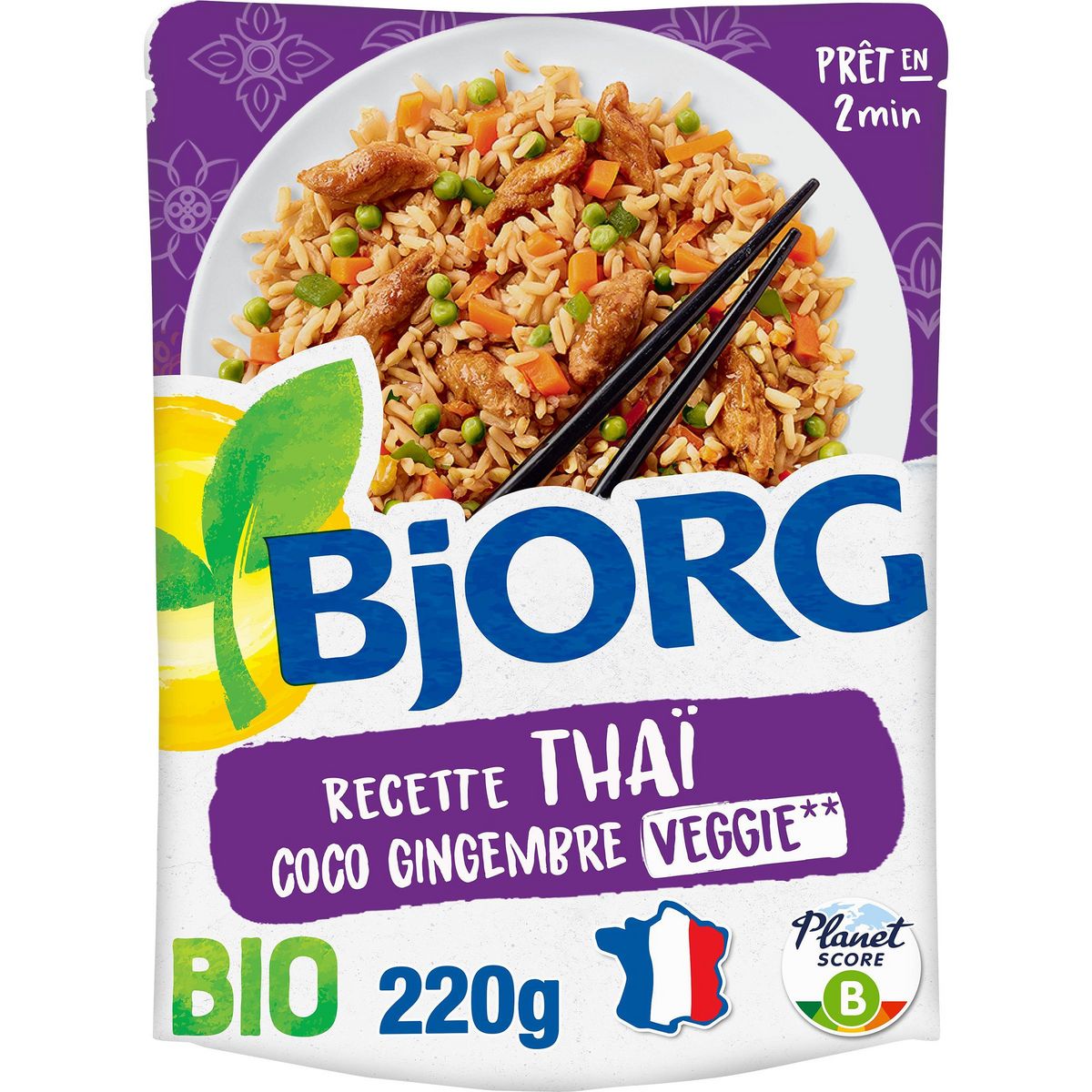 BJORG Recette thaï coco gingembre veggie bio 220g