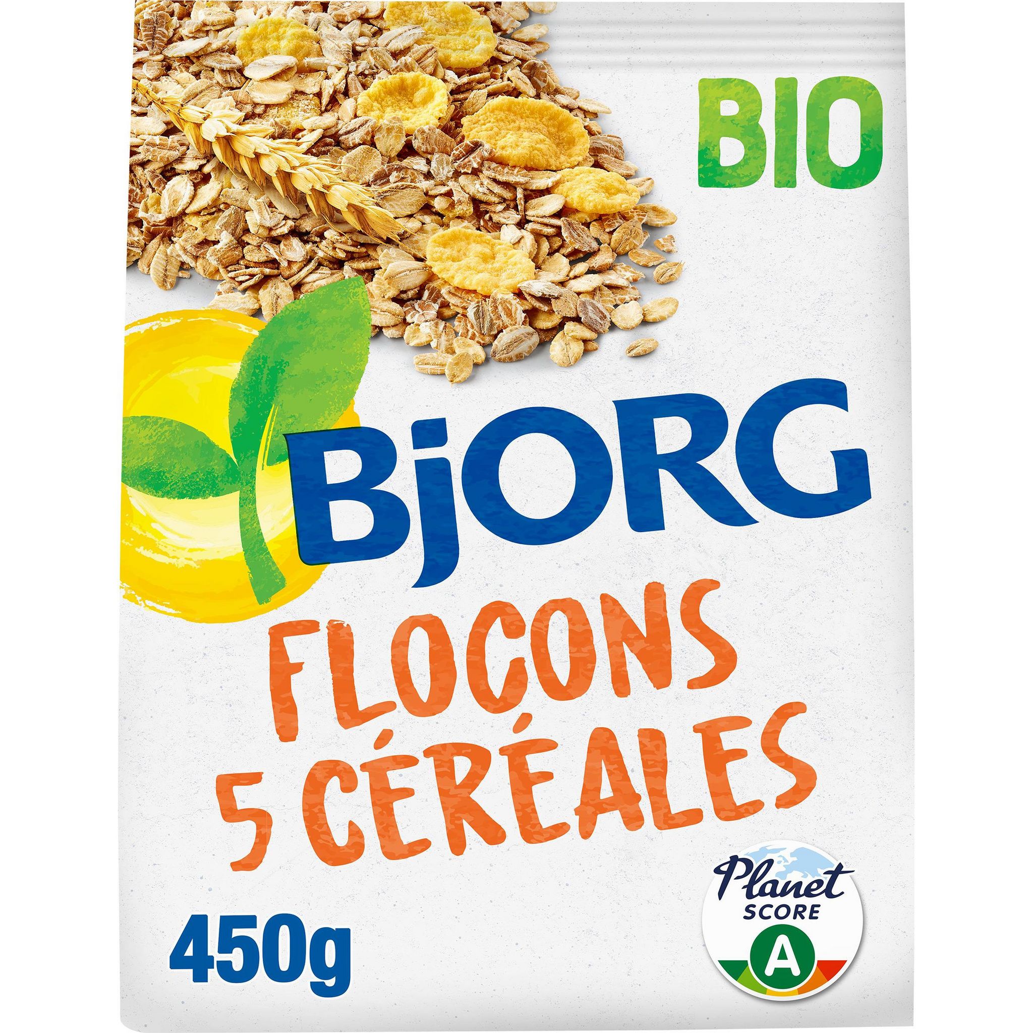 Voir la diapositive 2 : BJORG Flocons d'avoine aux 5 céréales bio 450g