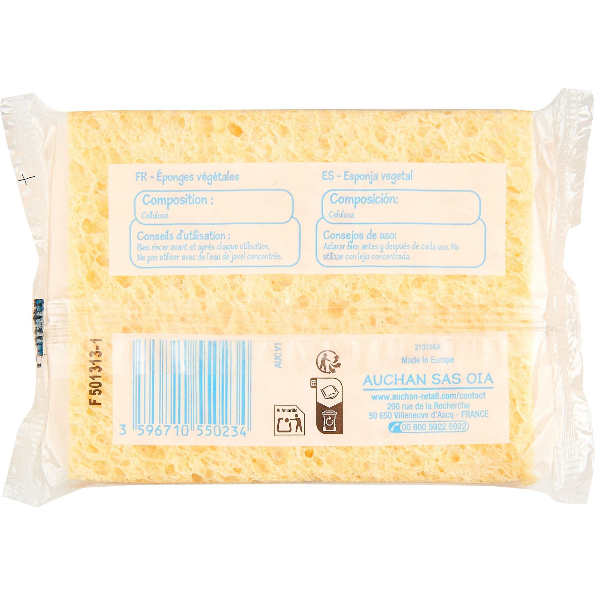 Voir la diapositive 2 : POUCE Éponge végétale 2 pièces