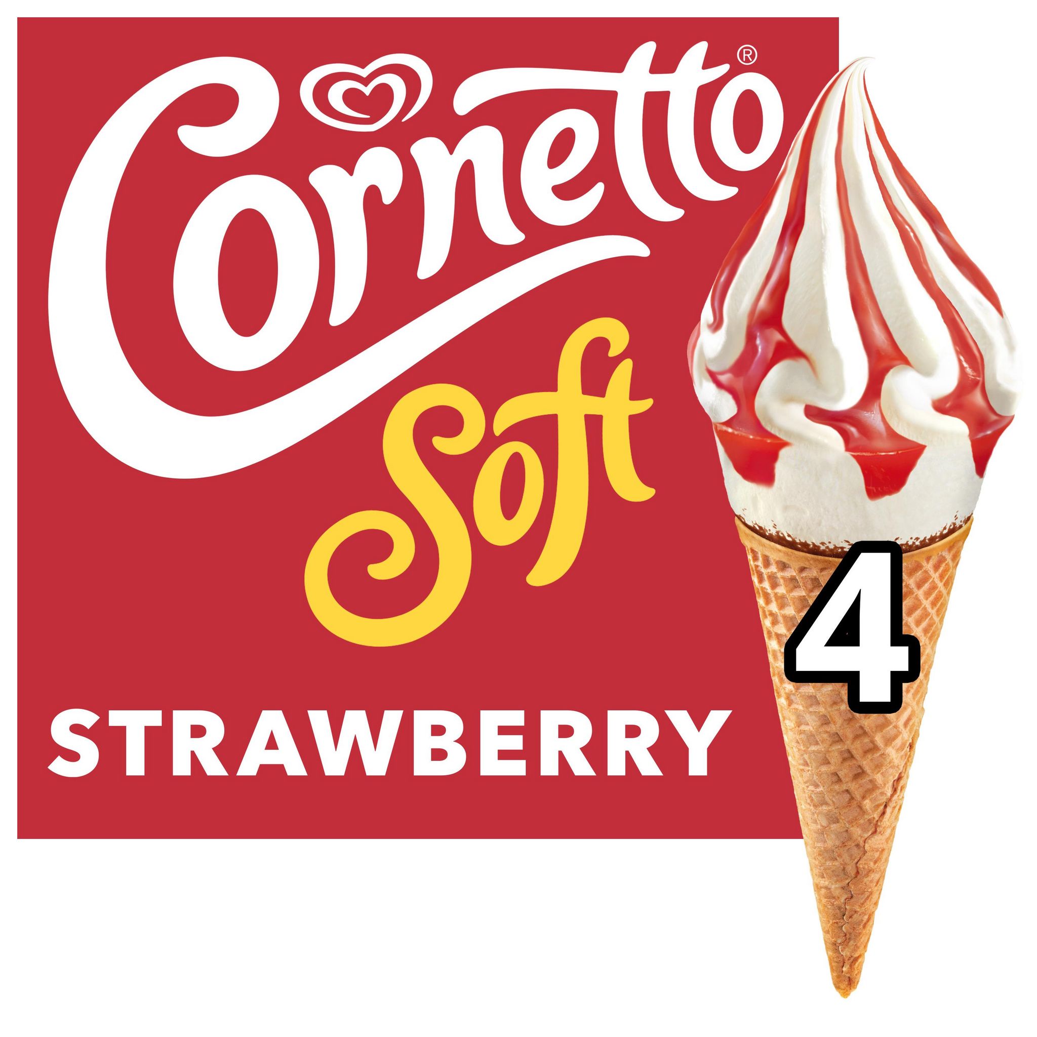 Voir la diapositive 2 : CORNETTO Soft glaces à l'italienne vanille et fraise 4 pièces 316g