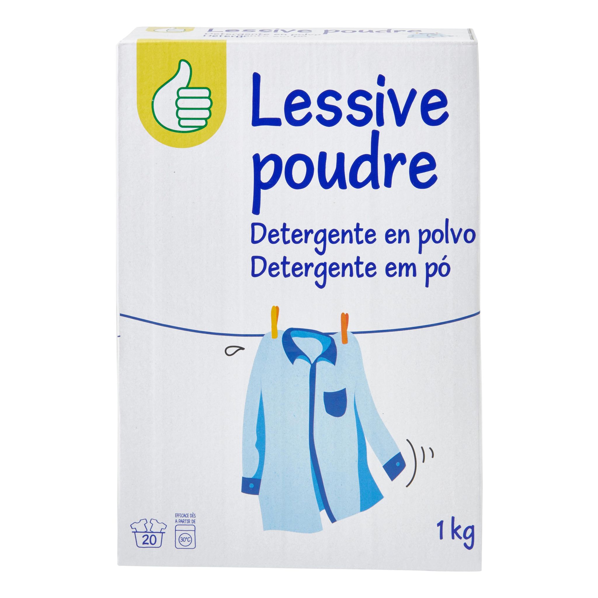 Voir la diapositive 3 : POUCE Lessive poudre 20 lavages 1kg