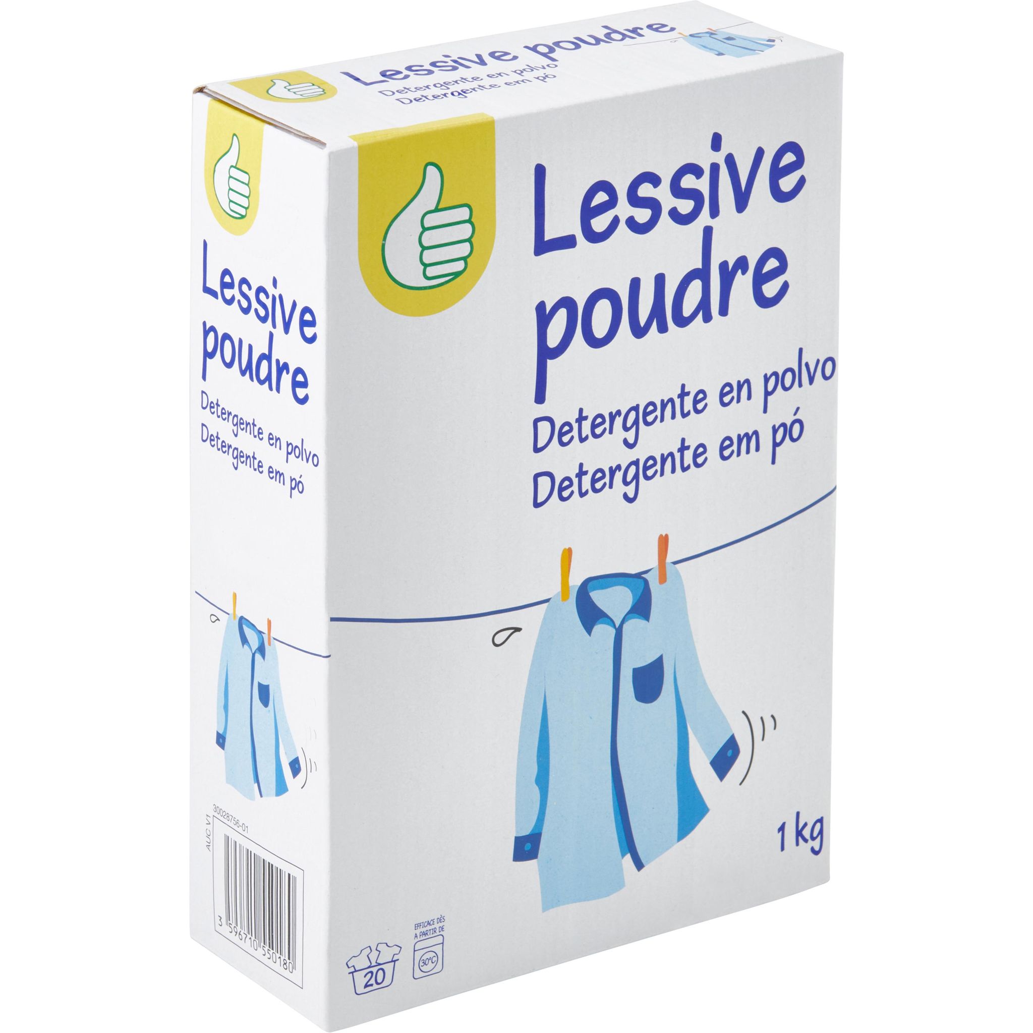 Voir la diapositive 4 : POUCE Lessive poudre 20 lavages 1kg