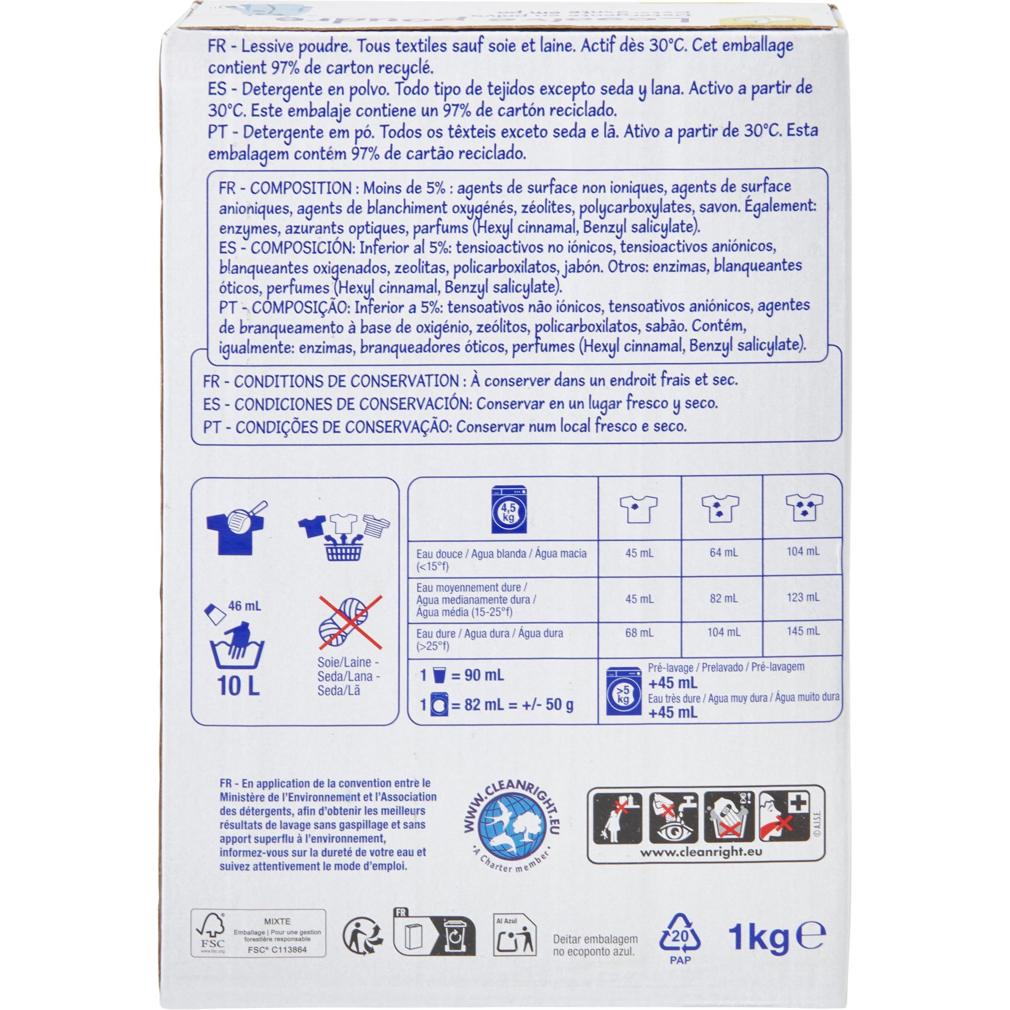 Voir la diapositive 5 : POUCE Lessive poudre 20 lavages 1kg