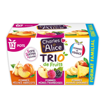 CHARLES & ALICE Compote trio de fruits sans sucres ajoutés 12x100g