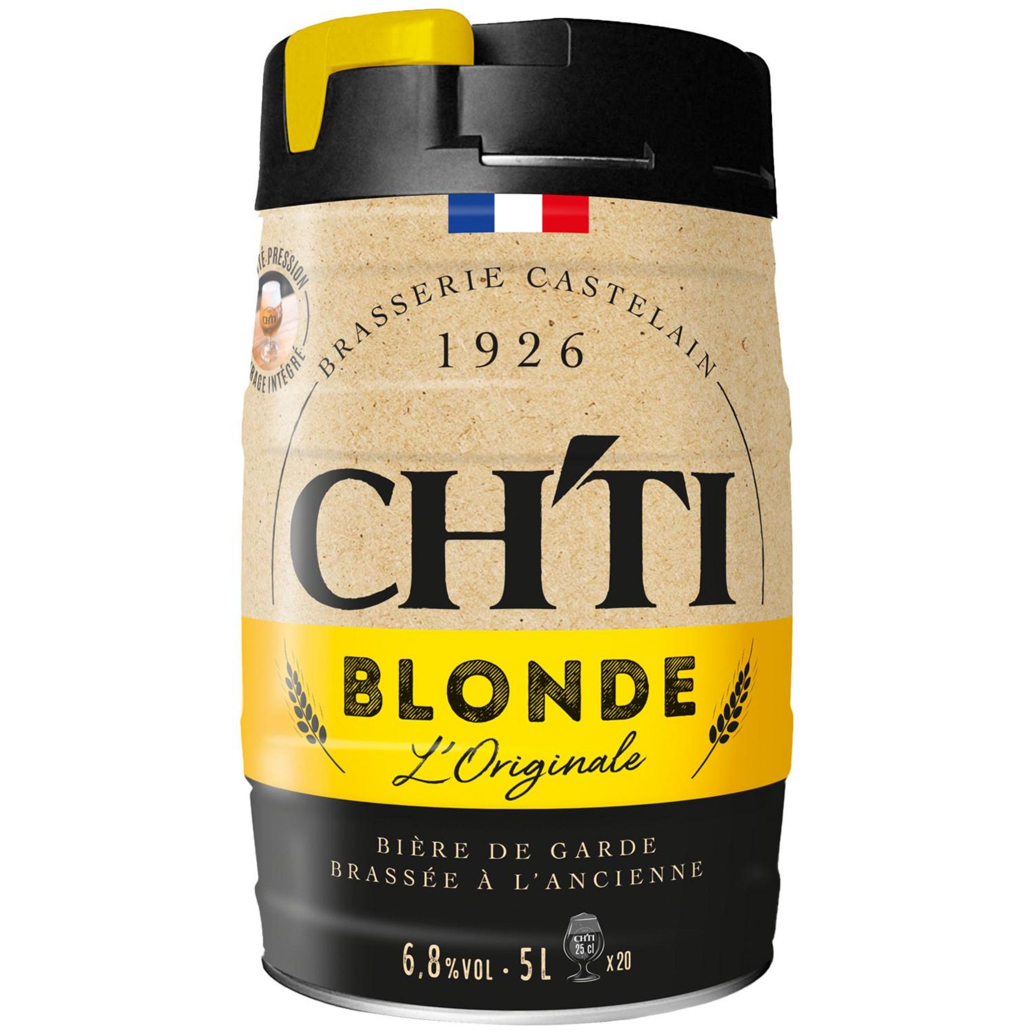 CH'TI Bière blonde originale 6,8% fût 5l