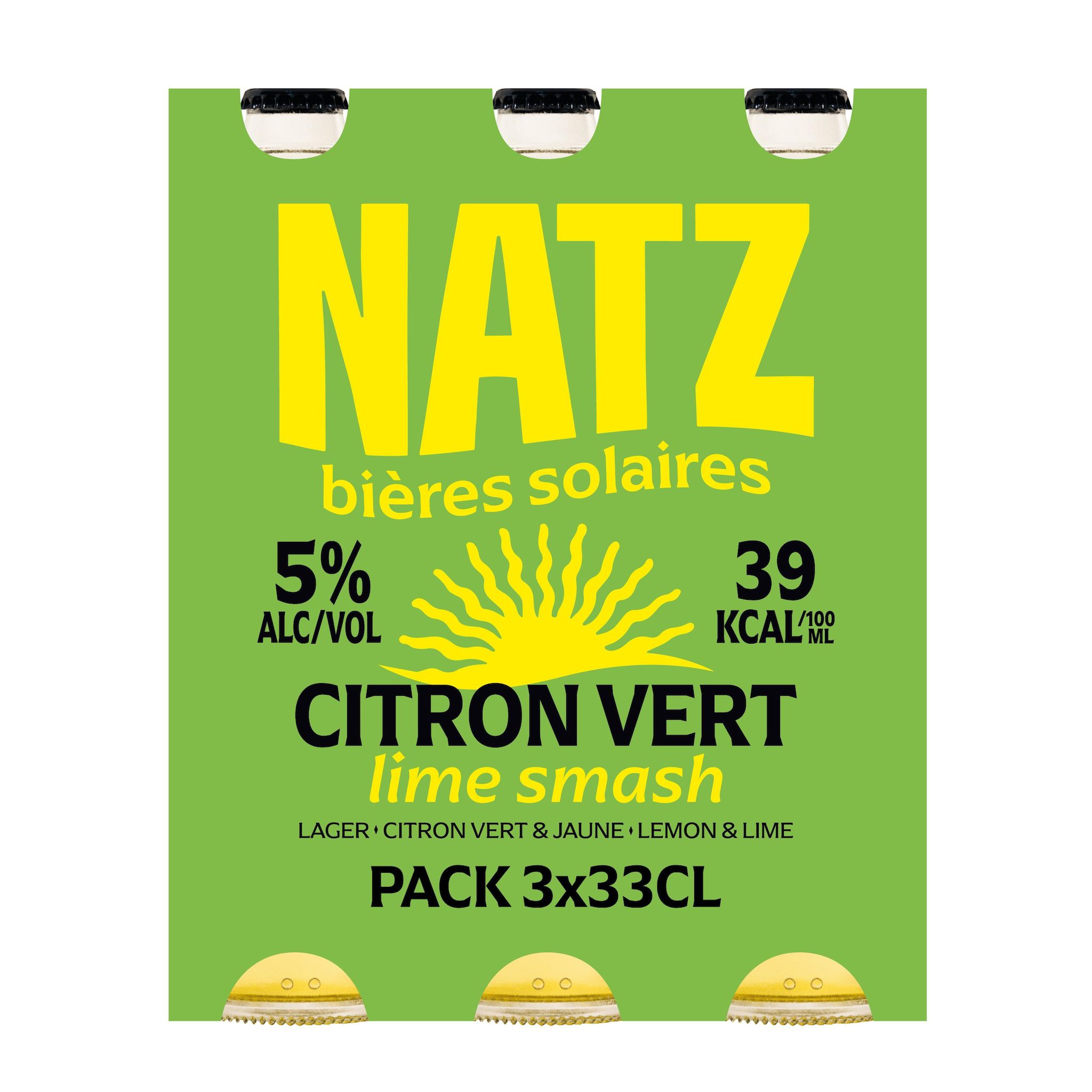 NATZ Bière aromatisée au citron vert 5% bouteilles 3x33cl