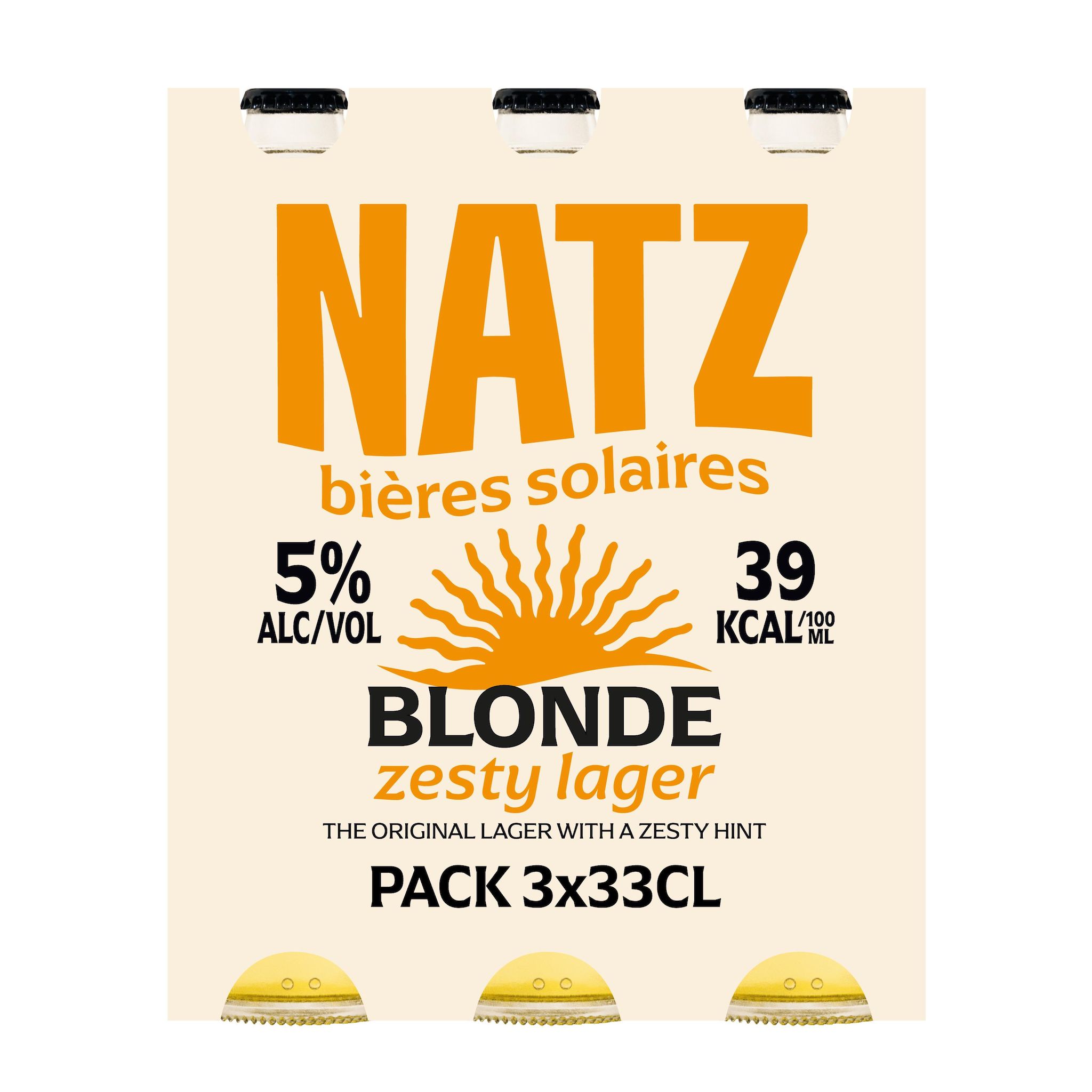 NATZ Bière blonde solaire 5% bouteilles 3x33cl