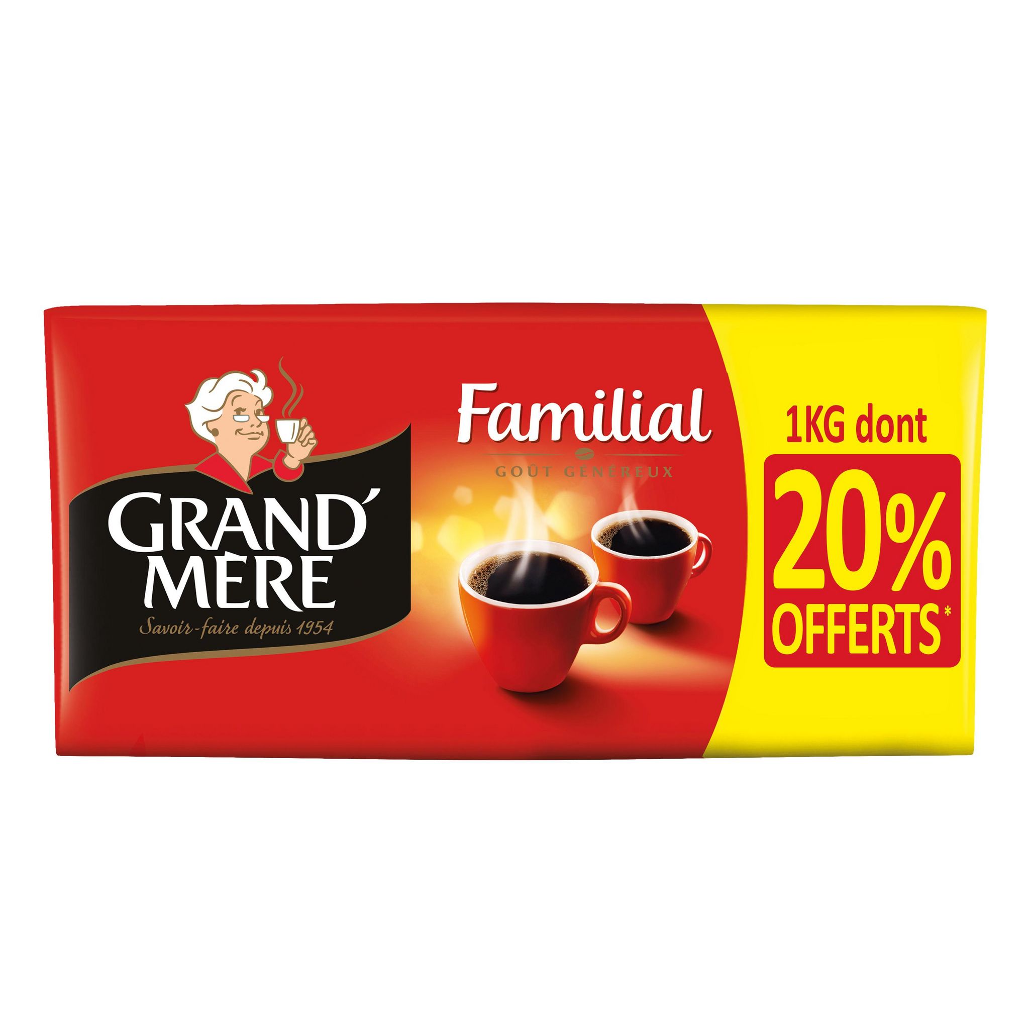 GRAND'MERE Café moulu format familial 1kg dont 20% offerts