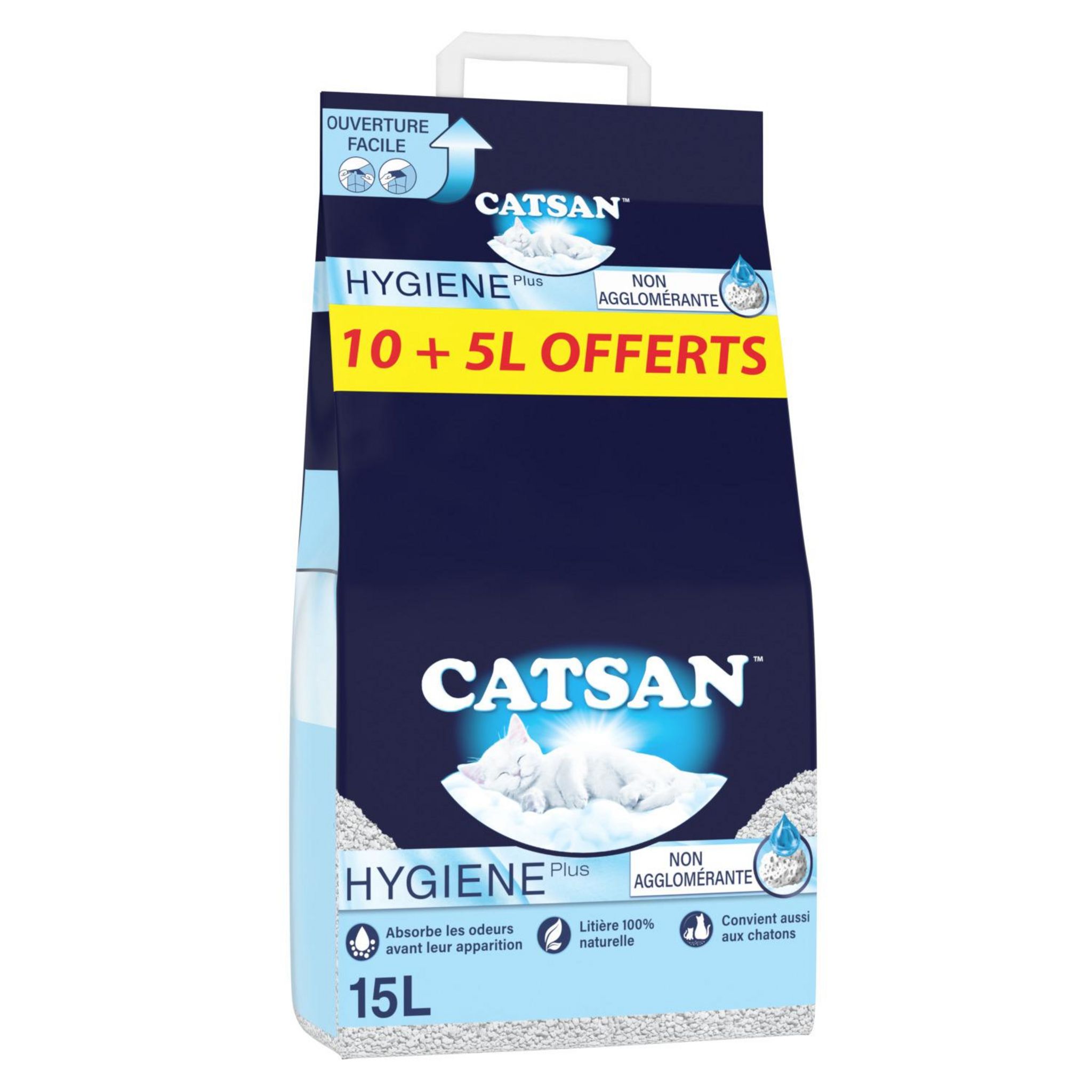 CATSAN Hygiène plus litière minérale absorbante 10l + 5l offerts 15l