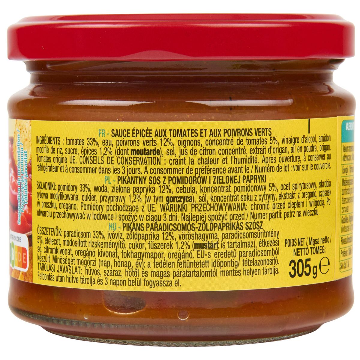 AUCHAN Sauce salsa mexicaine hot 305g