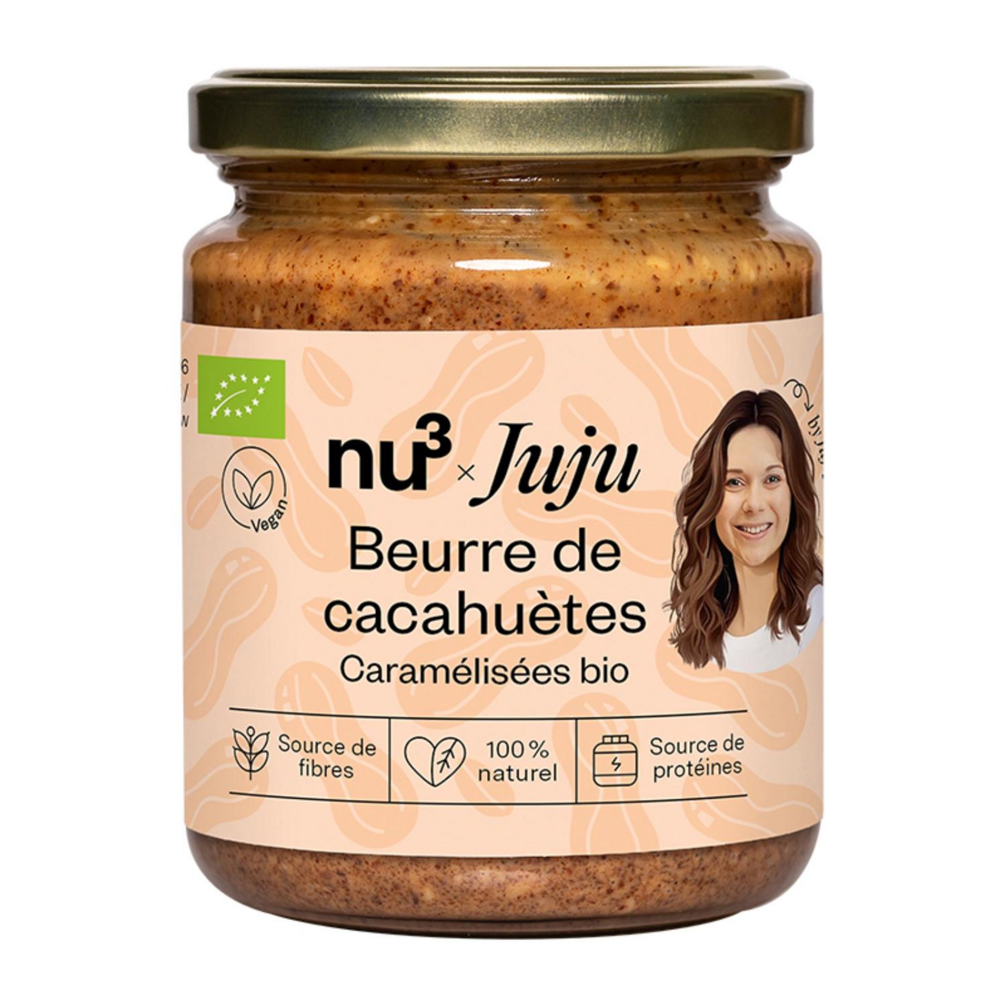 NU3 X Juju Beurre de cacahuètes caramélisées bio 250g