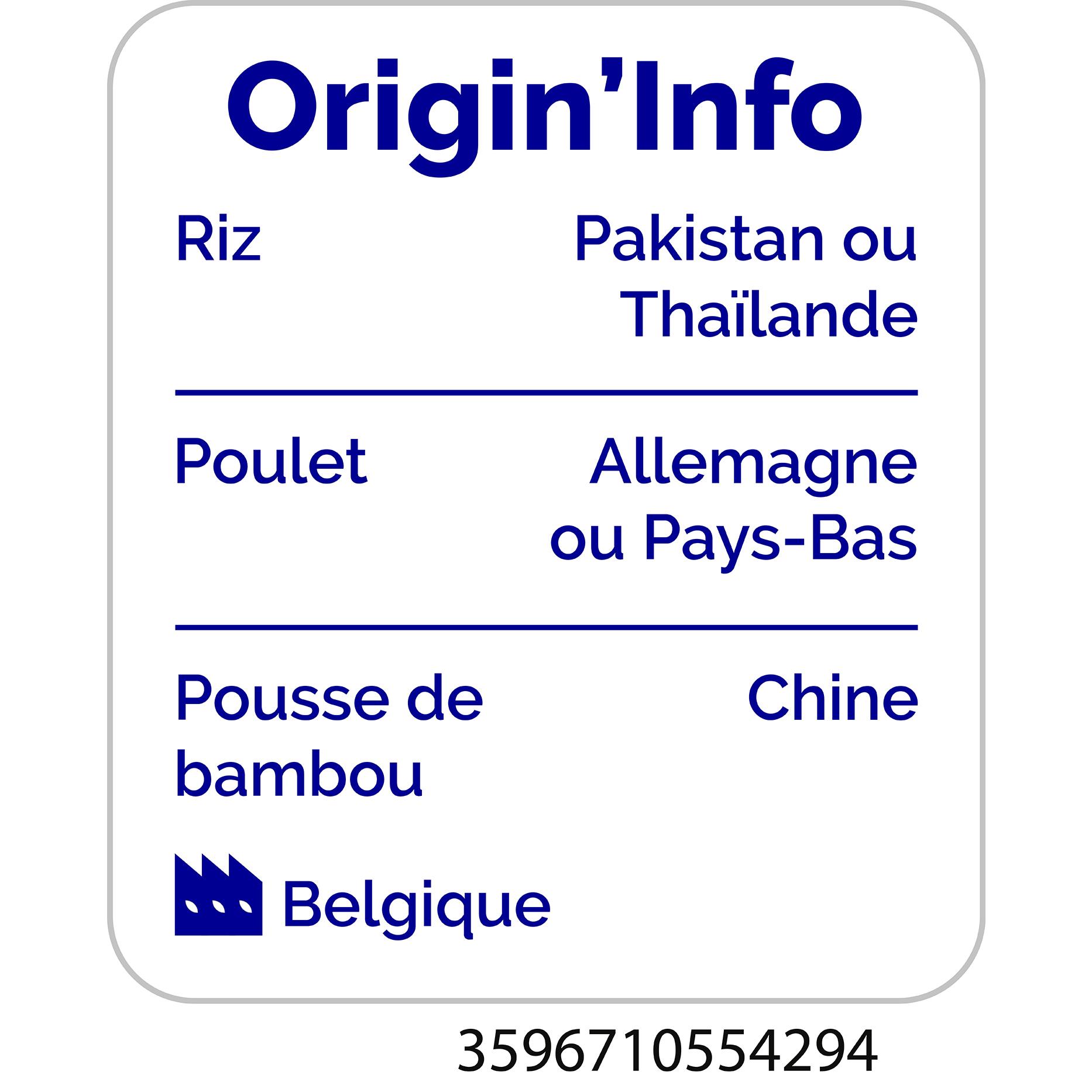 Voir la diapositive 3 : AUCHAN Poulet au curry légumes et riz 1 part 300g