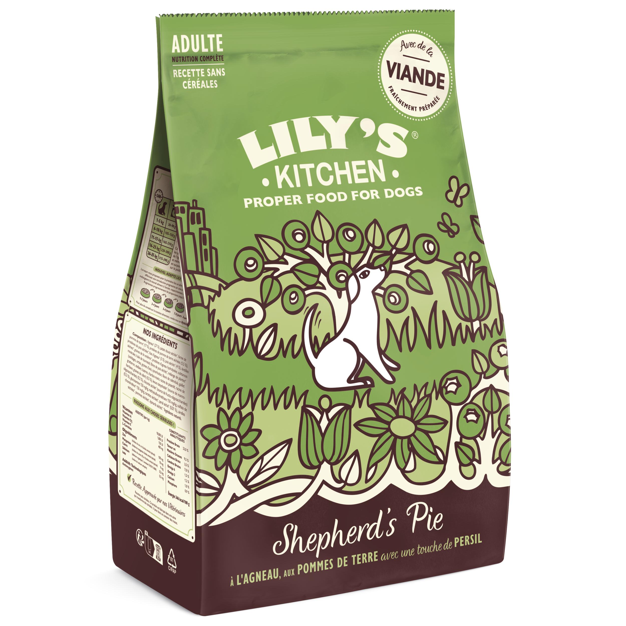 LILYS KITCHEN Repas complet à l'agneau pommes de terre et persil pour chien adulte 1kg