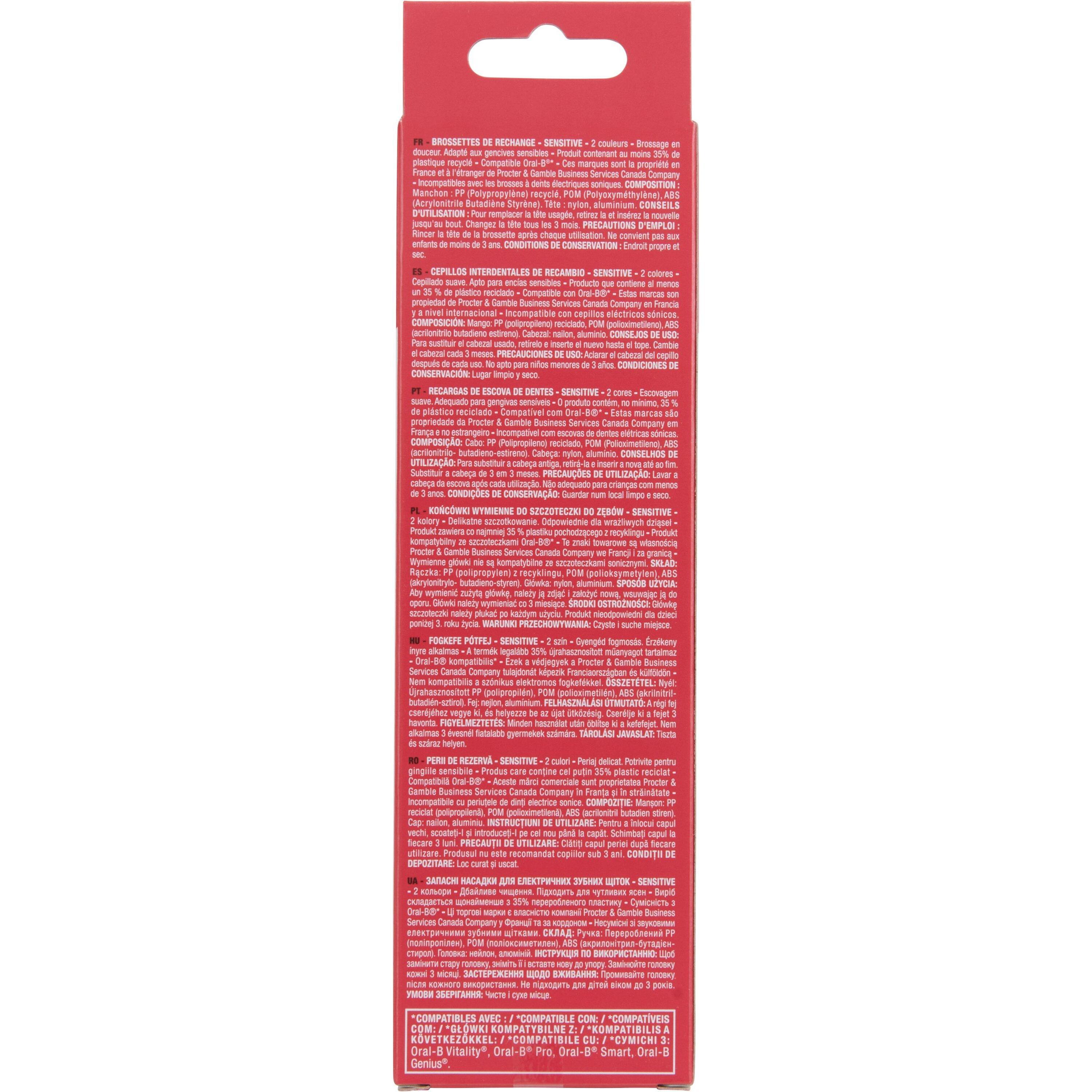 Voir la diapositive 2 : AUCHAN Recharge brosse à dents électrique sensitive compatible Oral-B 2 brossette(s)